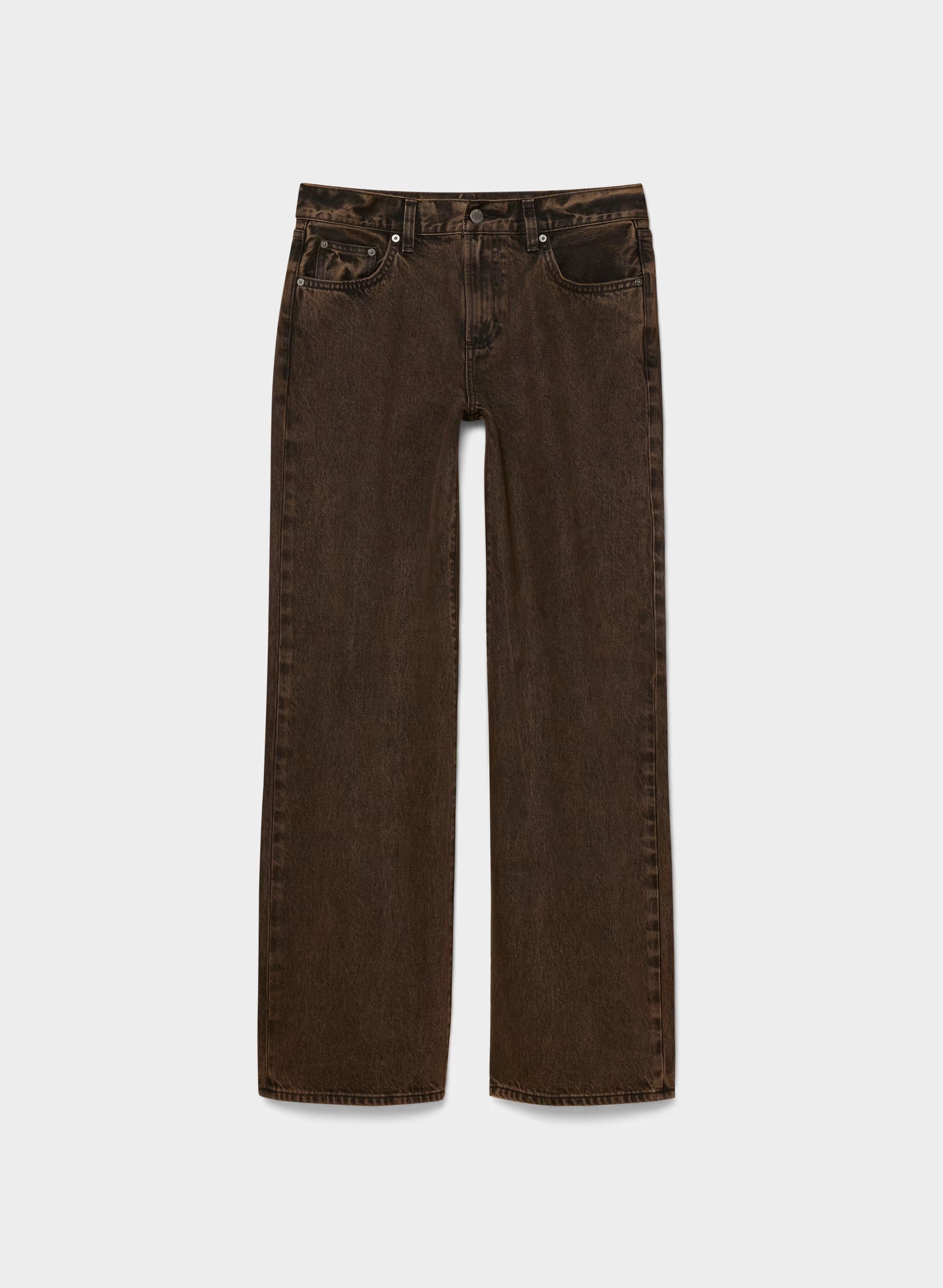 Denim Forum The Farrah Lo-Rise Wide Jean - ROOT BROWN