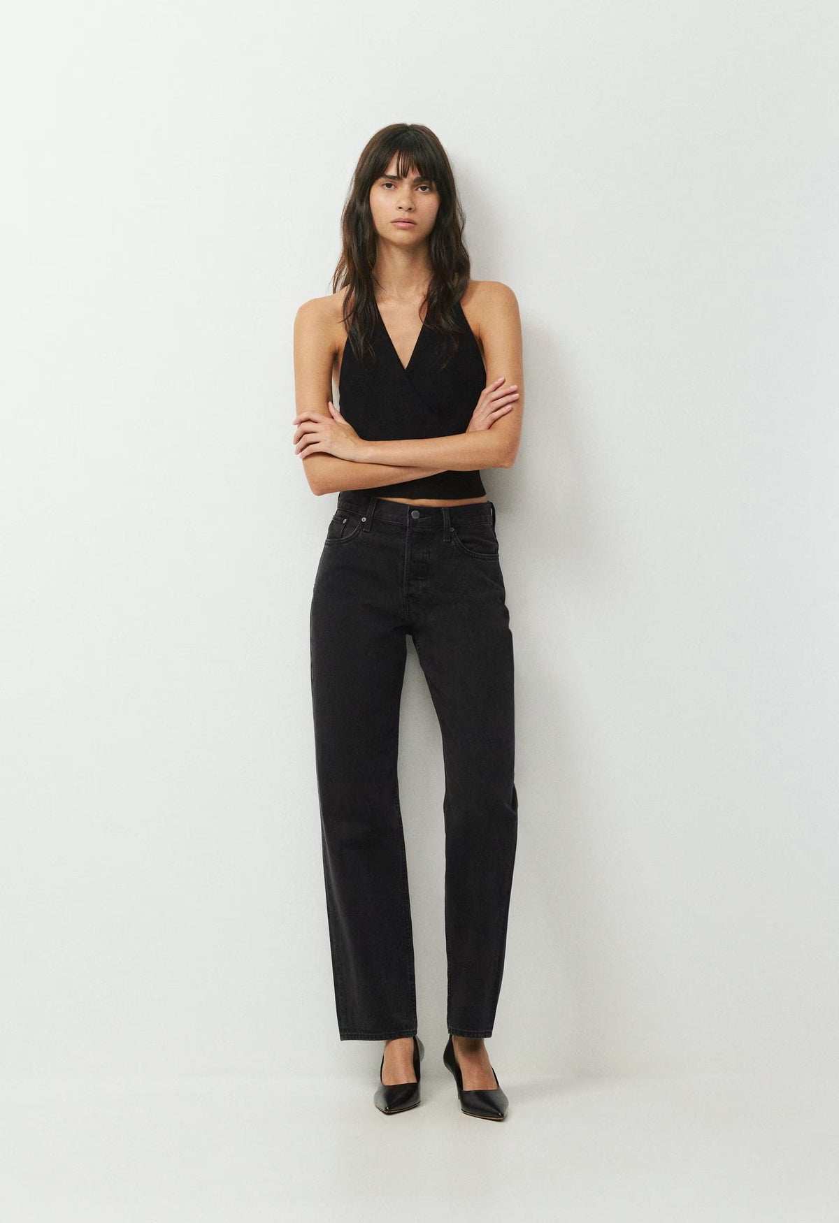 Denim Forum 004 Hi-Rise Straight Jean - BLACK EYELINER