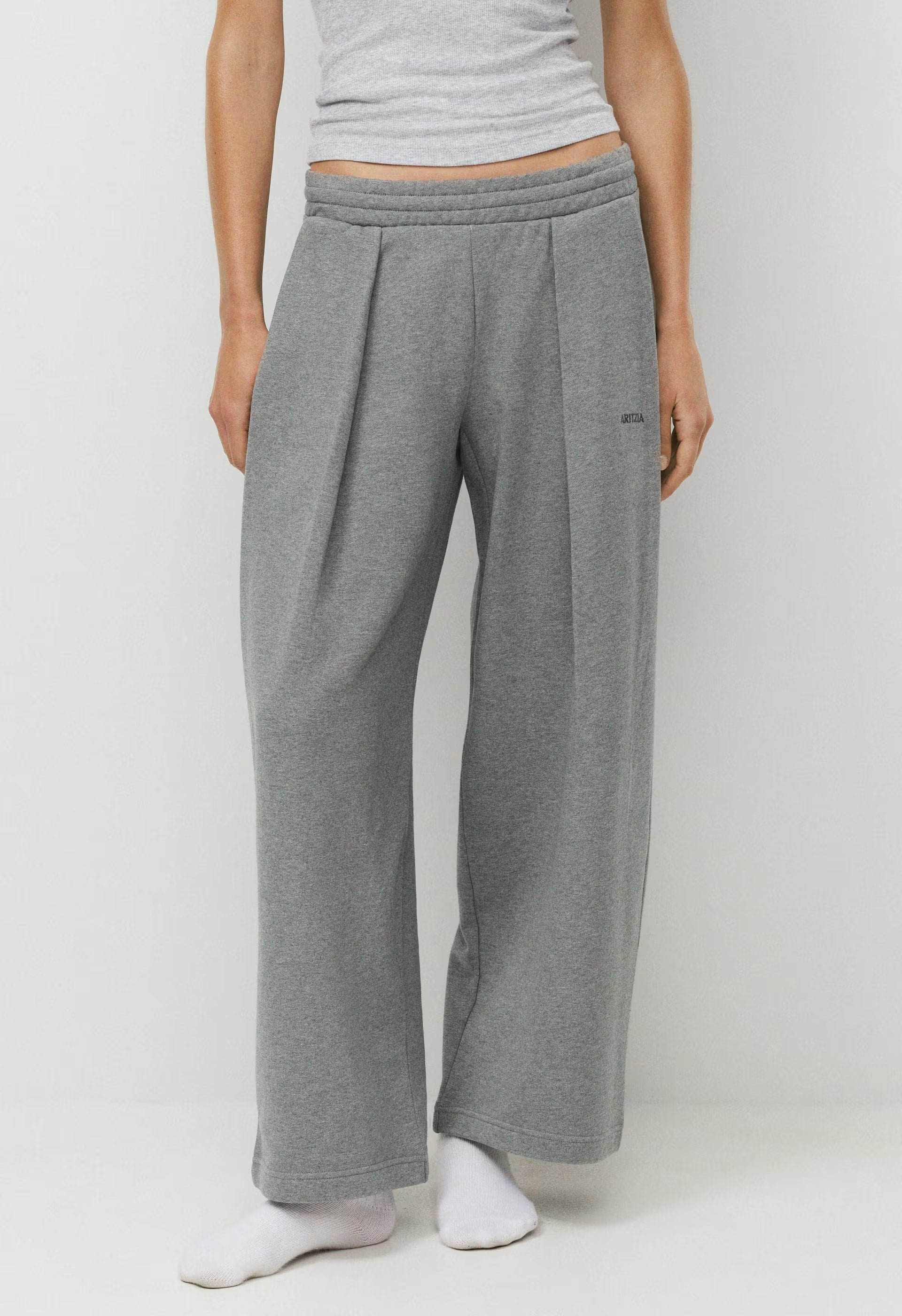 Terry Sweatfleece Mega Pleated Sweatpant - HEATHER DARK GREY