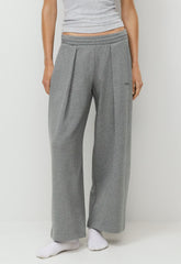 Terry Sweatfleece Mega Pleated Sweatpant - HEATHER DARK GREY