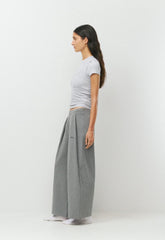 Terry Sweatfleece Mega Pleated Sweatpant - HEATHER DARK GREY