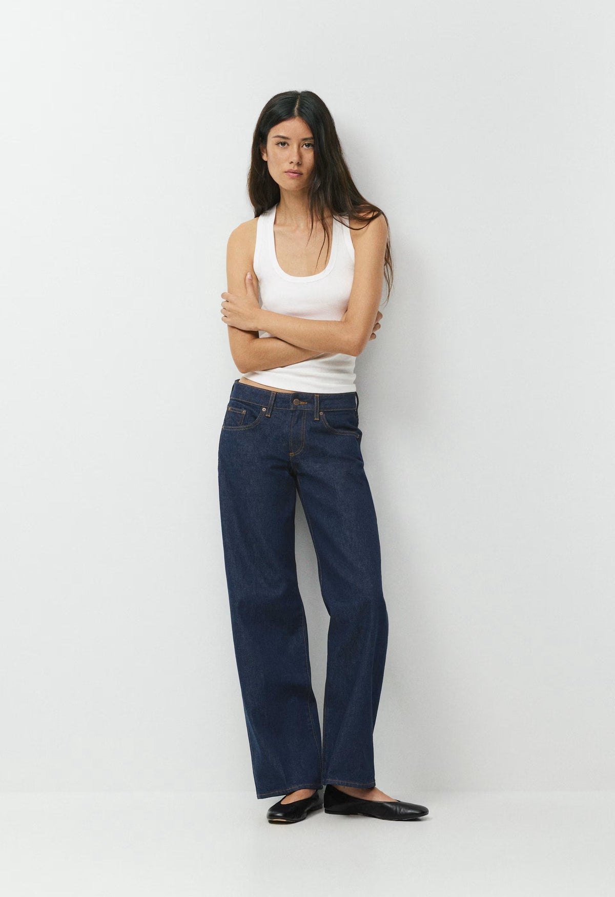 Denim Forum The ‘90s Relaxed Ultra Lo-Rise Wide Jean - NO-STRESS DARK BLUE