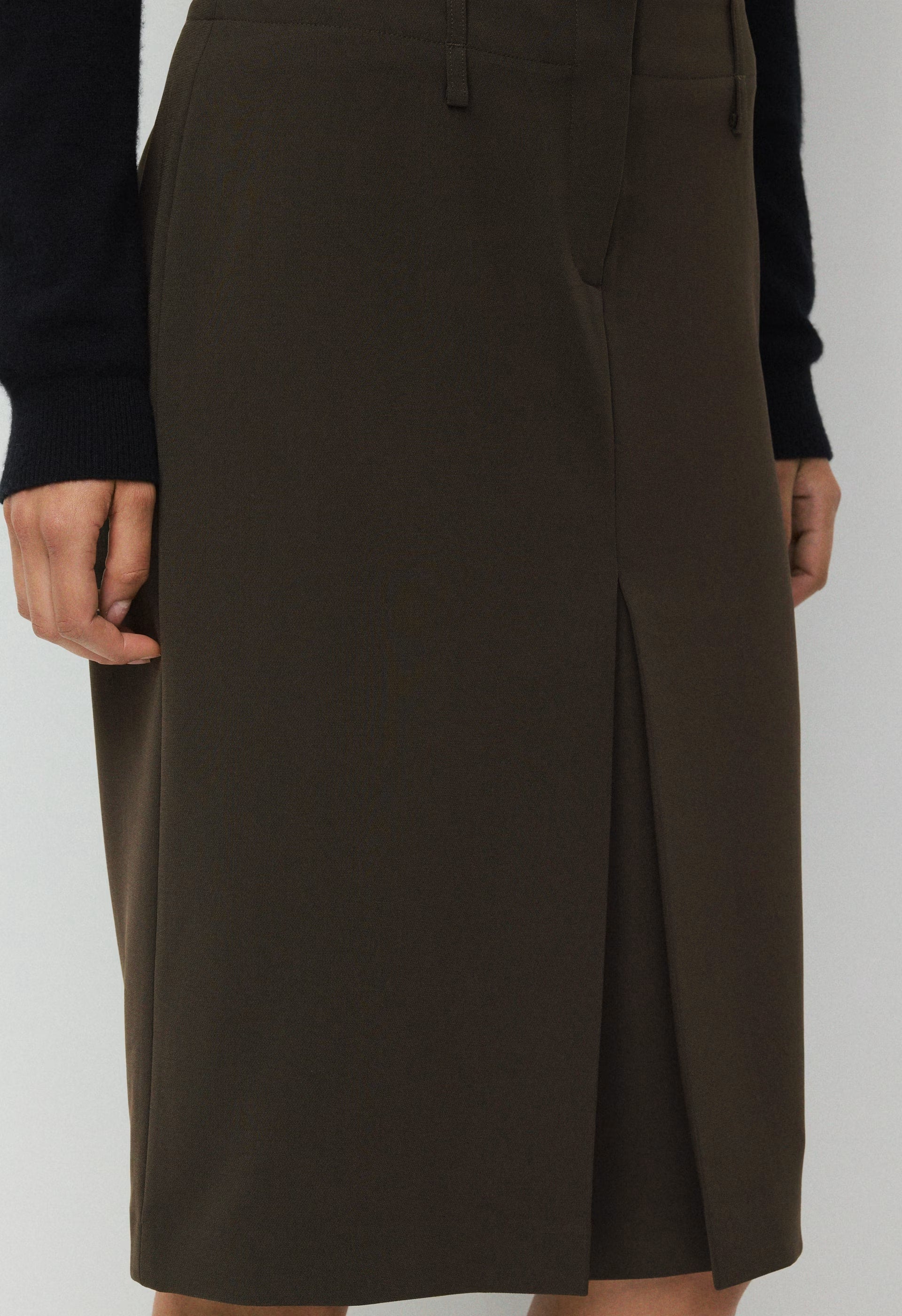 Optics Skirt - Sway Crepe - DARK COFFEE