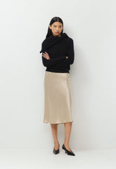 Confluence Silk Skirt - MARCONA BEIGE
