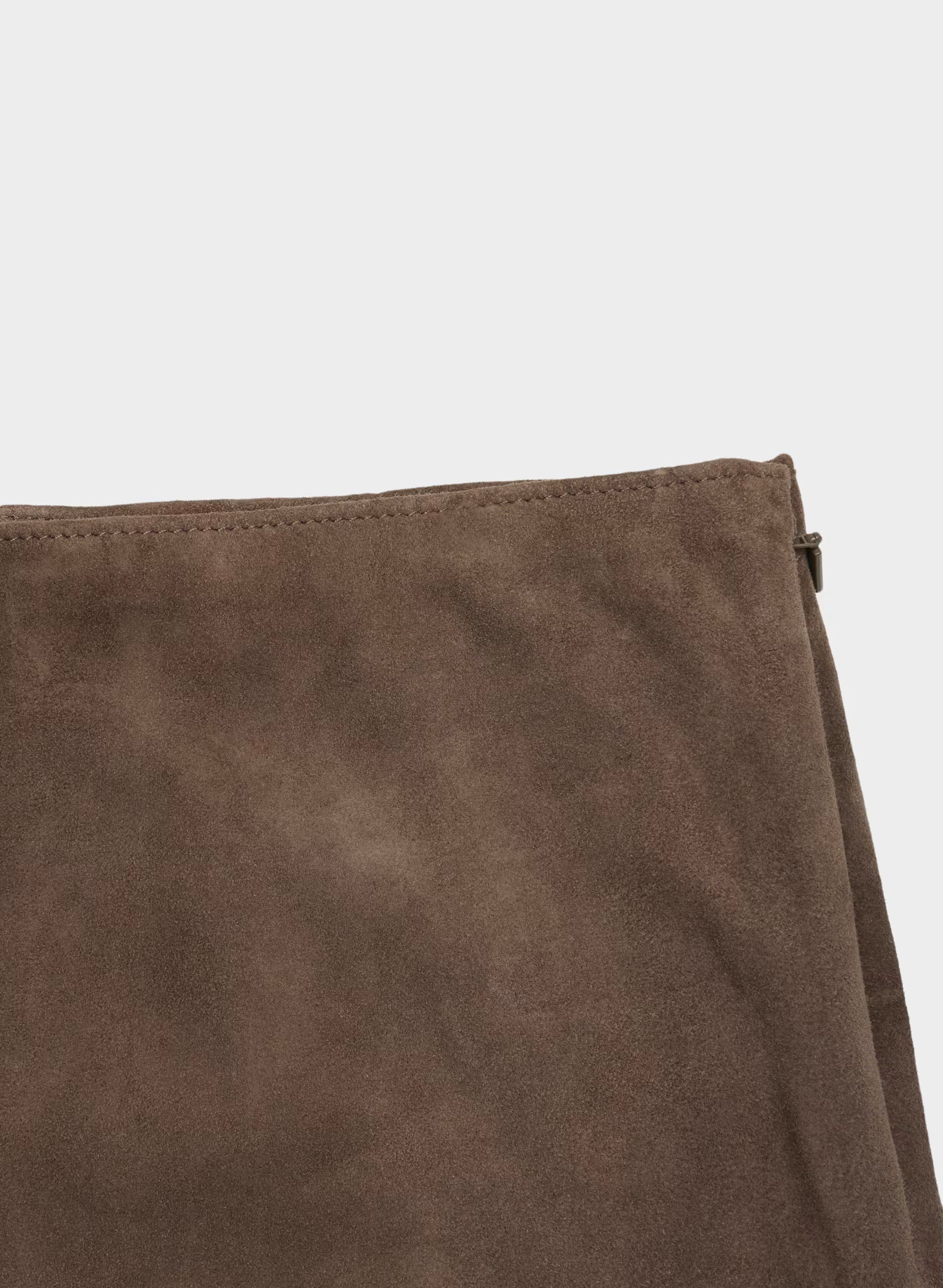 Petra Skirt - Suede - DARK CHOCOLATE
