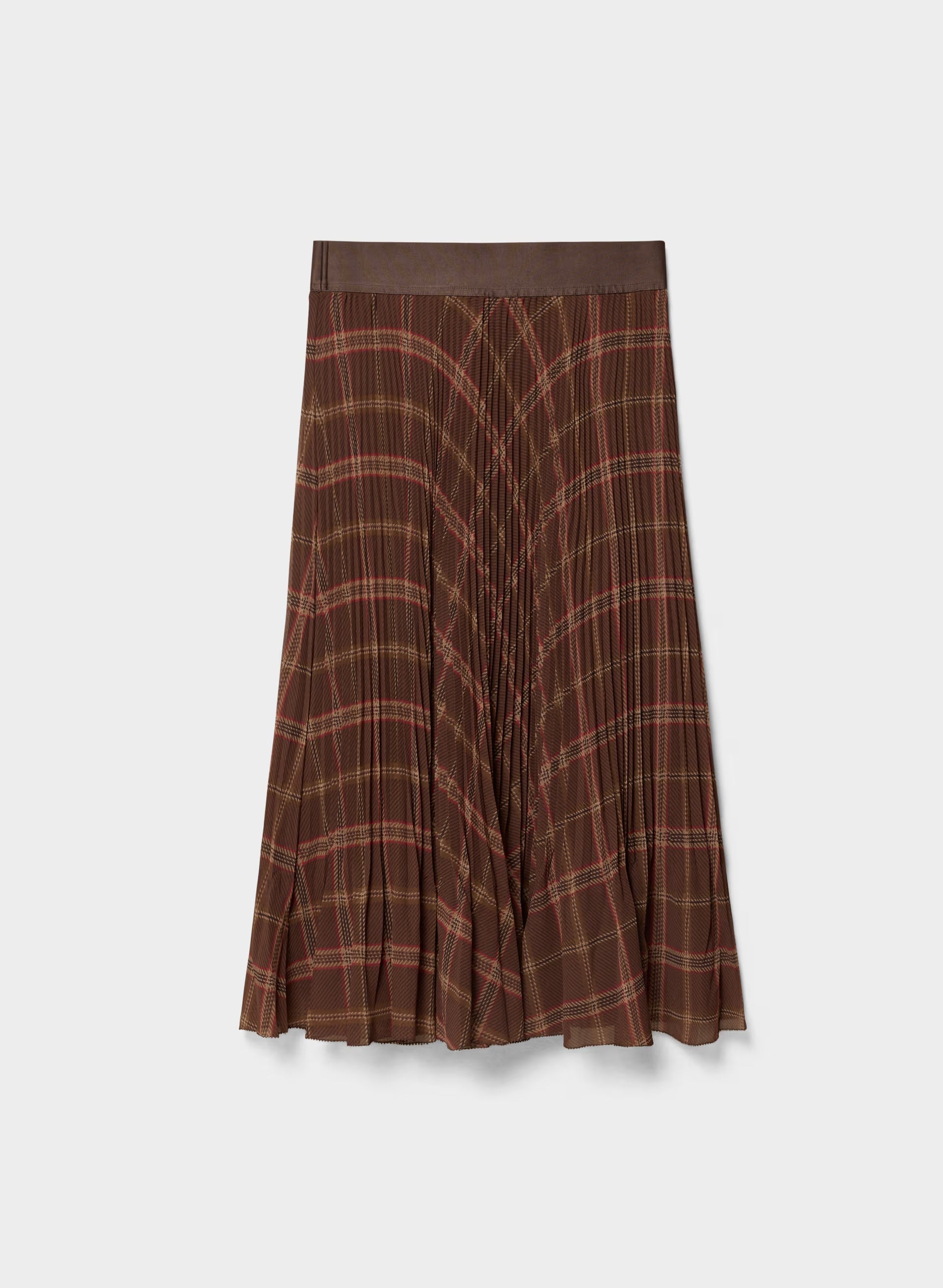 Twirl Skirt - DARK BROWN/RED