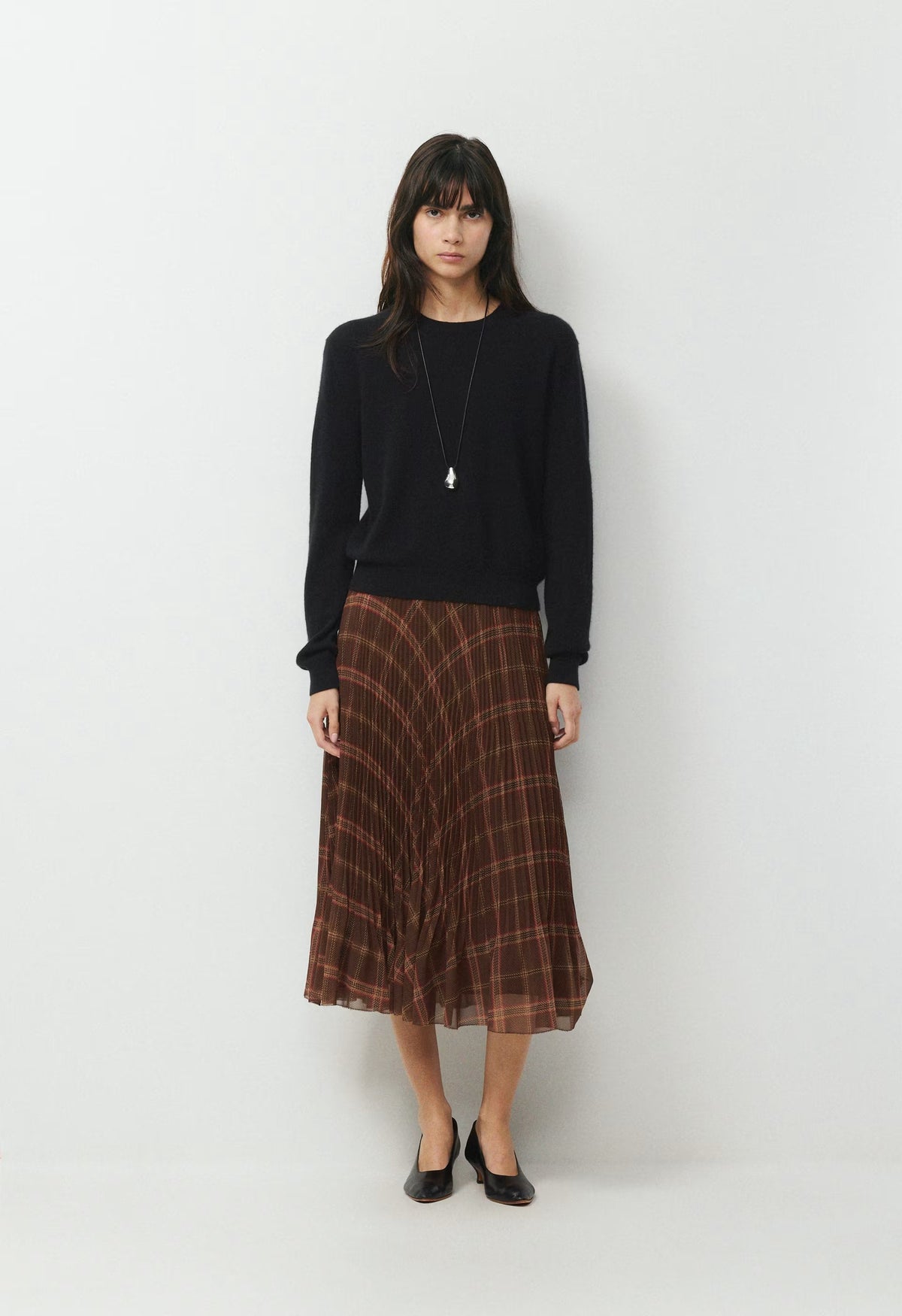 Twirl Skirt - DARK BROWN/RED