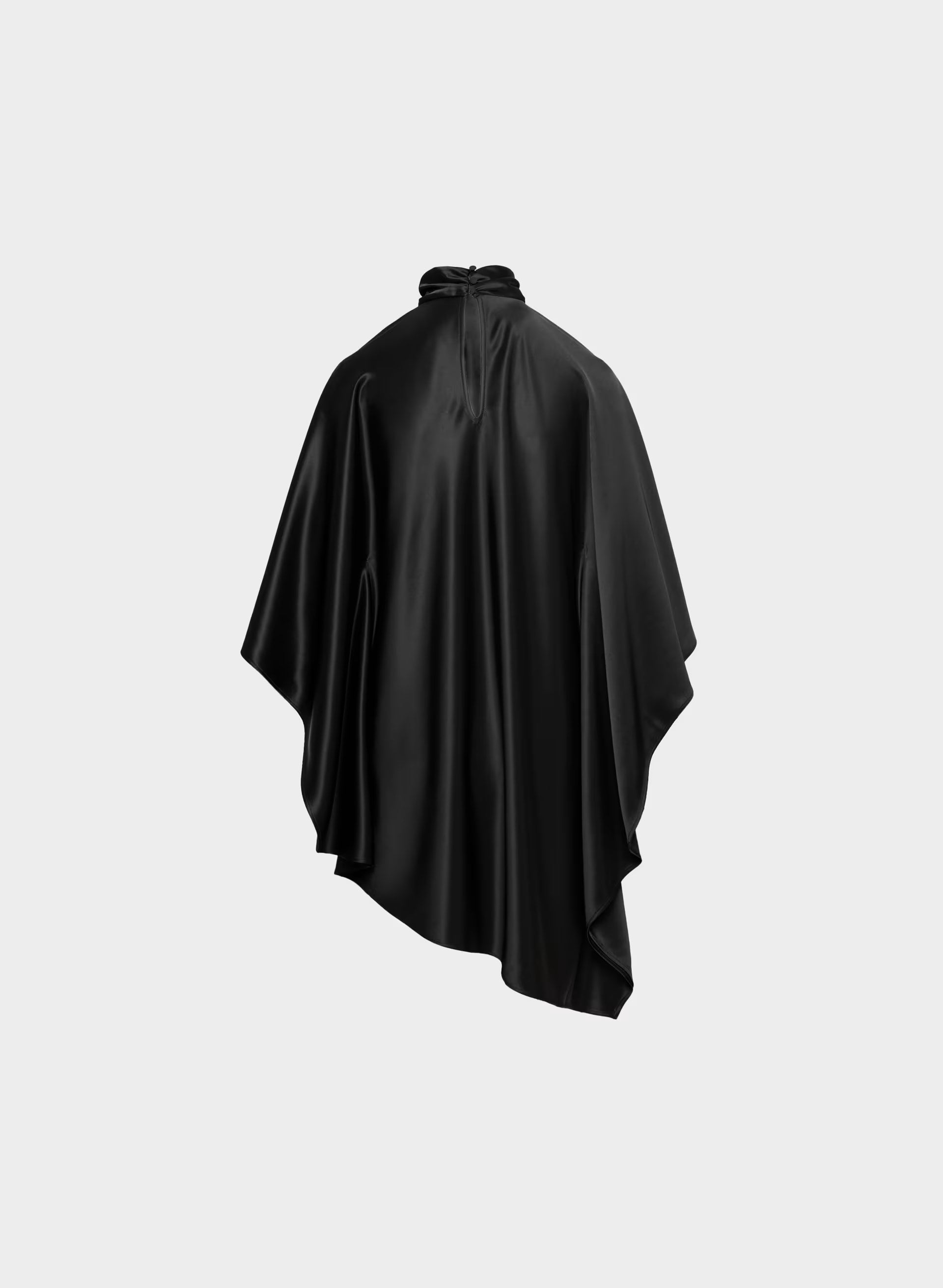 Fan Satin Dress - BLACK