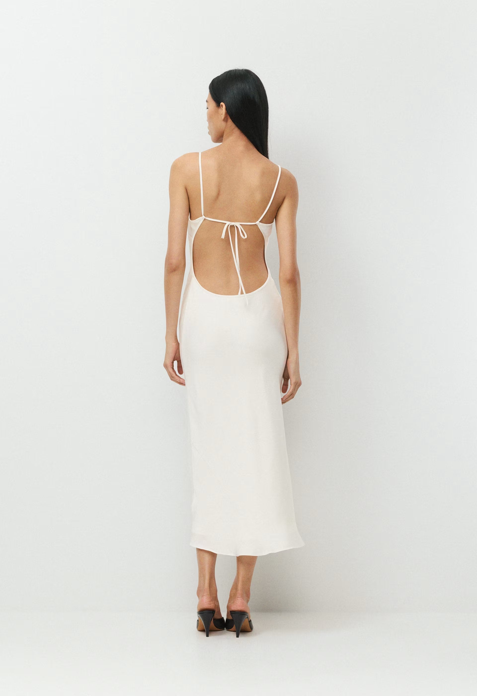 Duskfall Satin Dress - LIGHT BIRCH