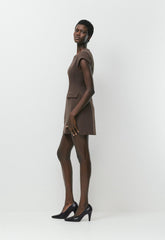 FigureKnit™ Priestly Dress - RICH MOCHA BROWN