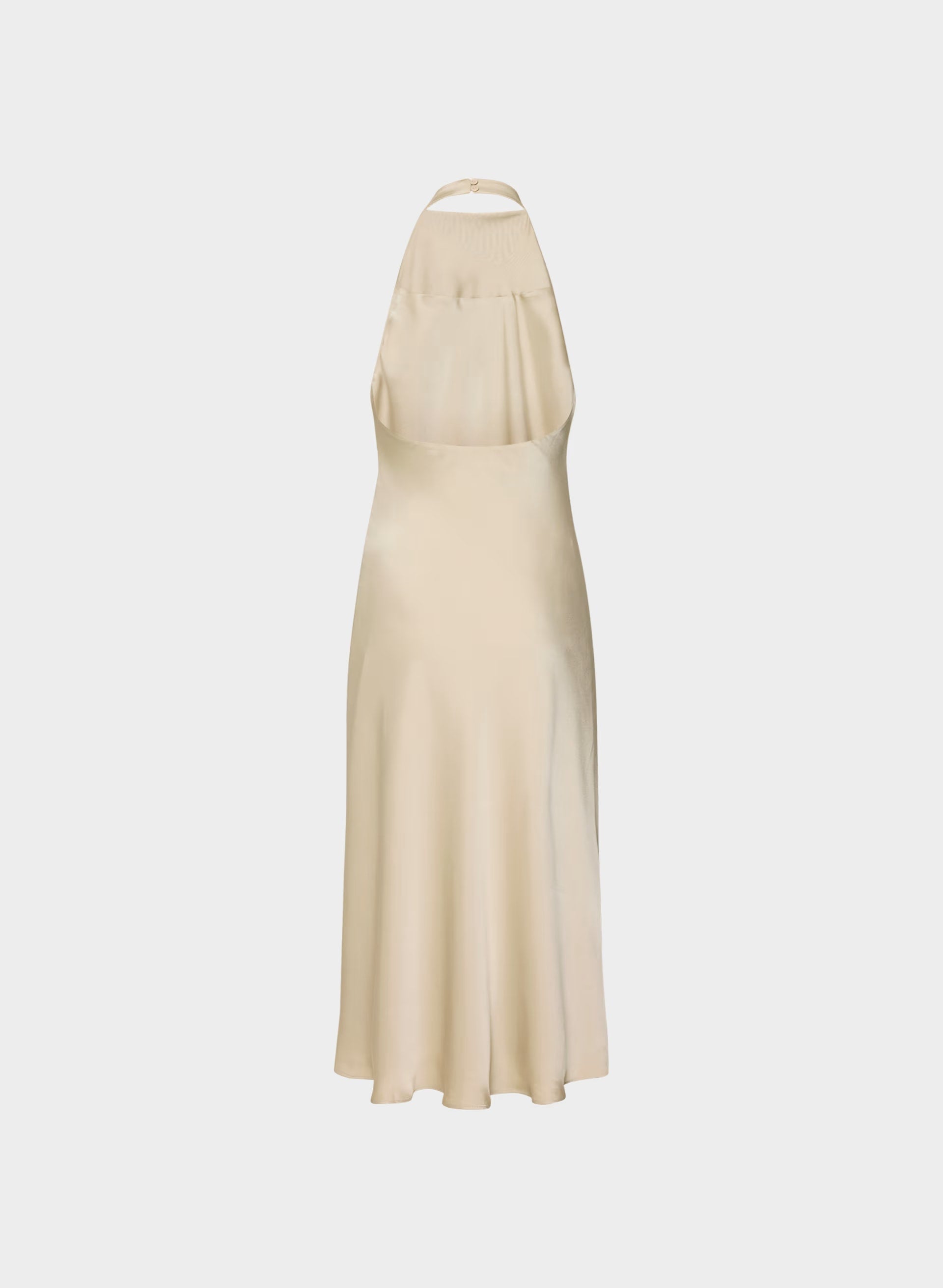 Audience Satin Maxi Halter Dress - MARCONA BEIGE