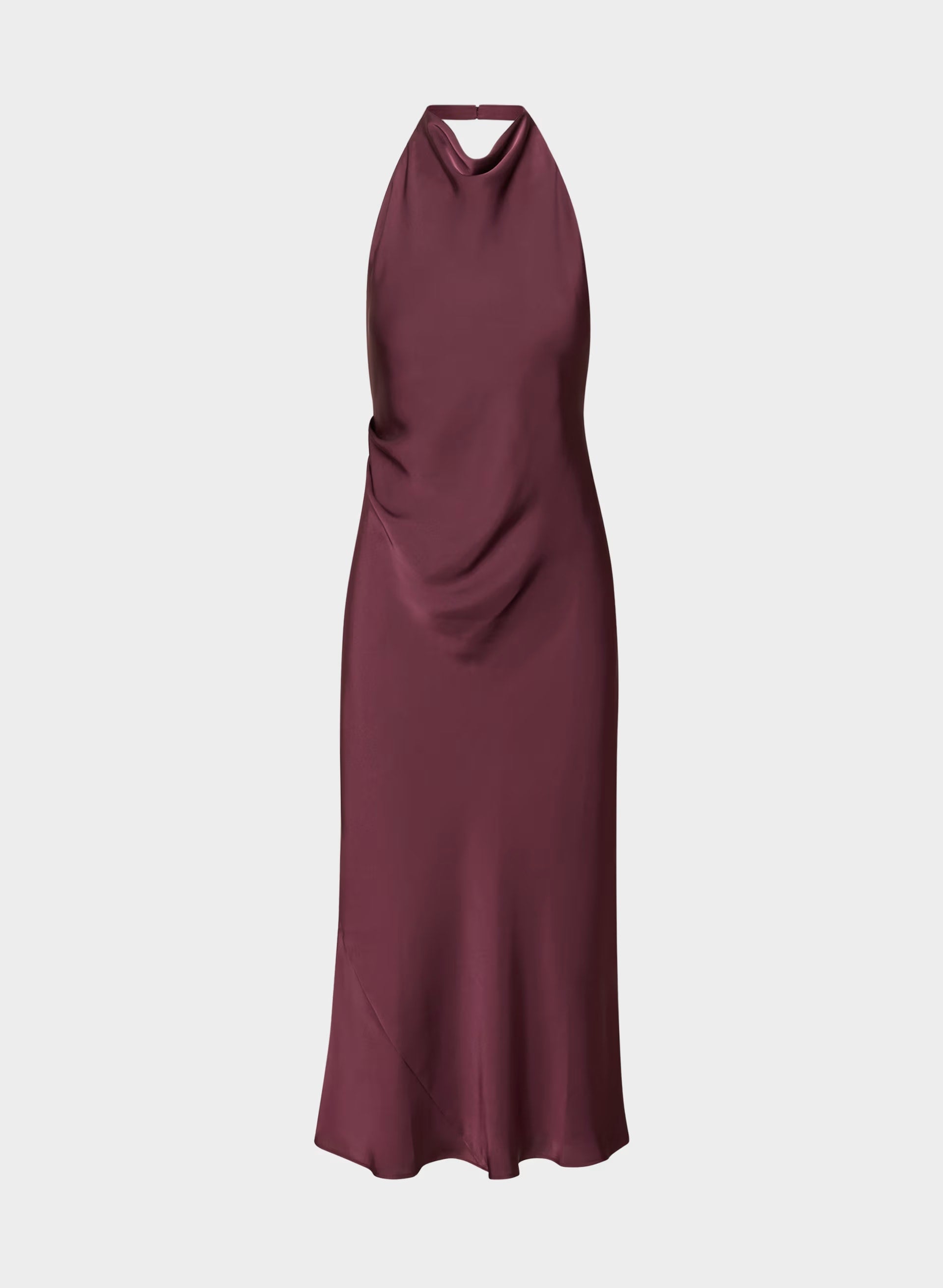 Audience Satin Maxi Halter Dress - GALA PLUM