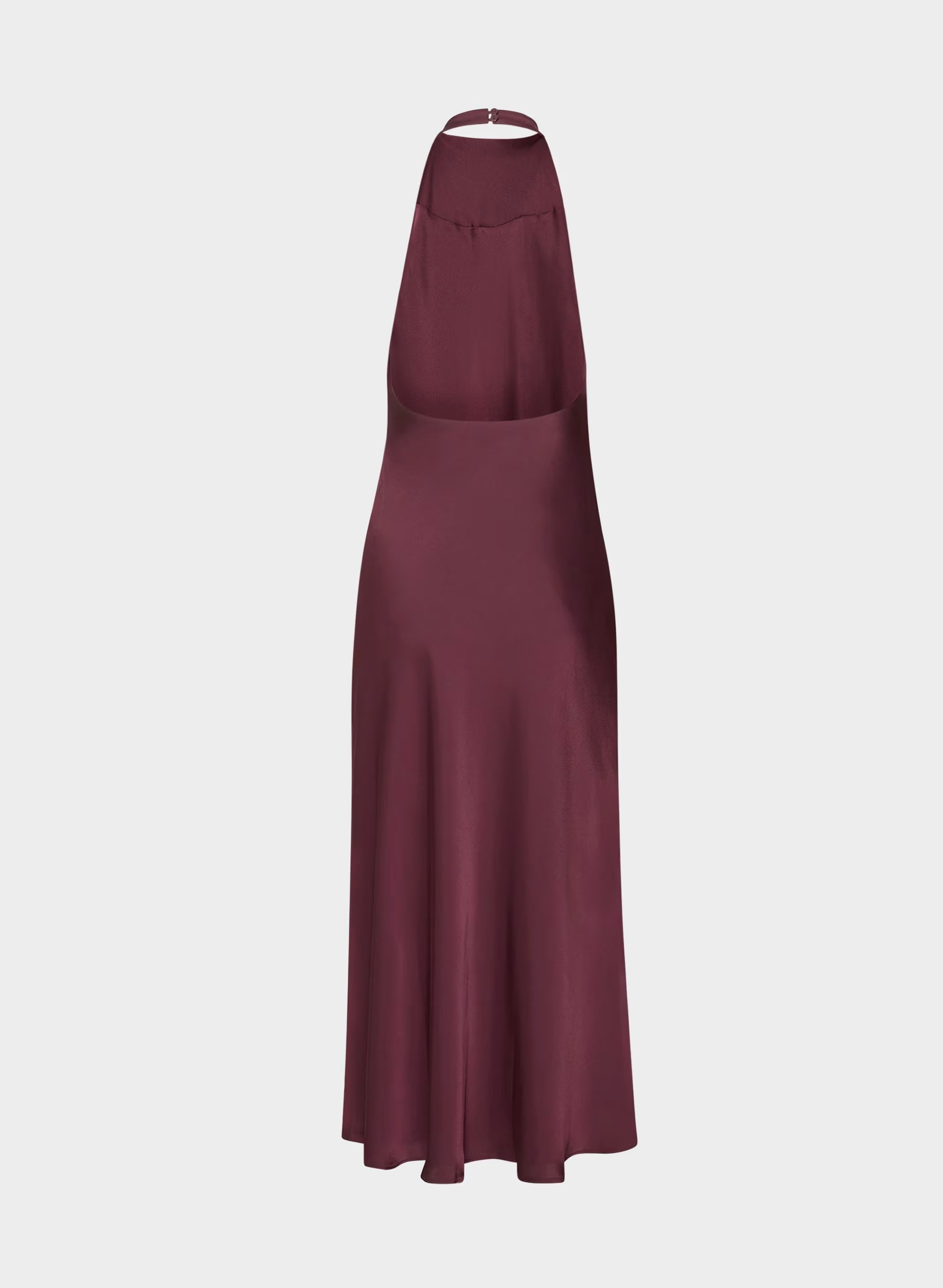 Audience Satin Maxi Halter Dress - GALA PLUM