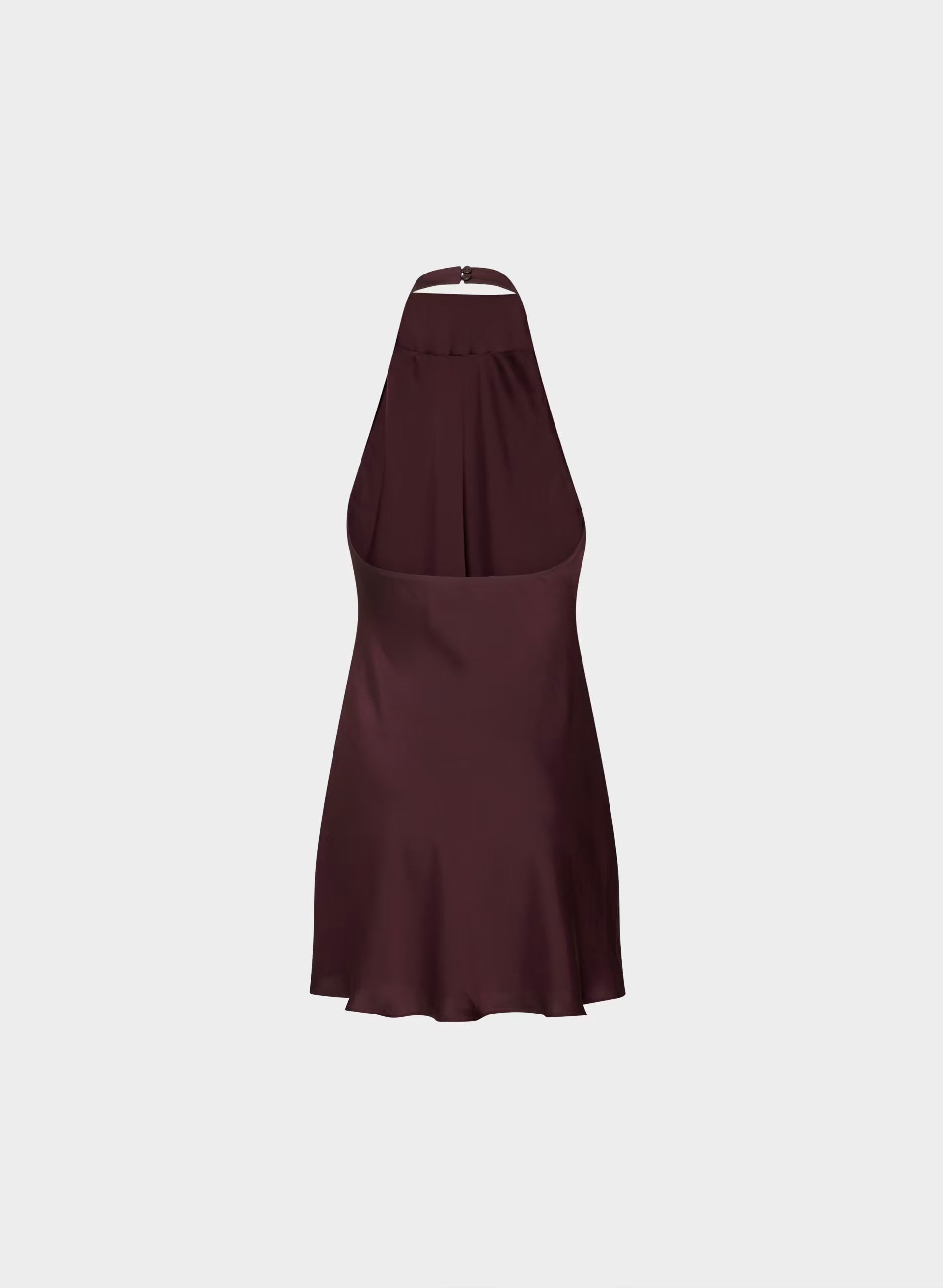 Audience Satin Mini Halter Dress - CARDAMON