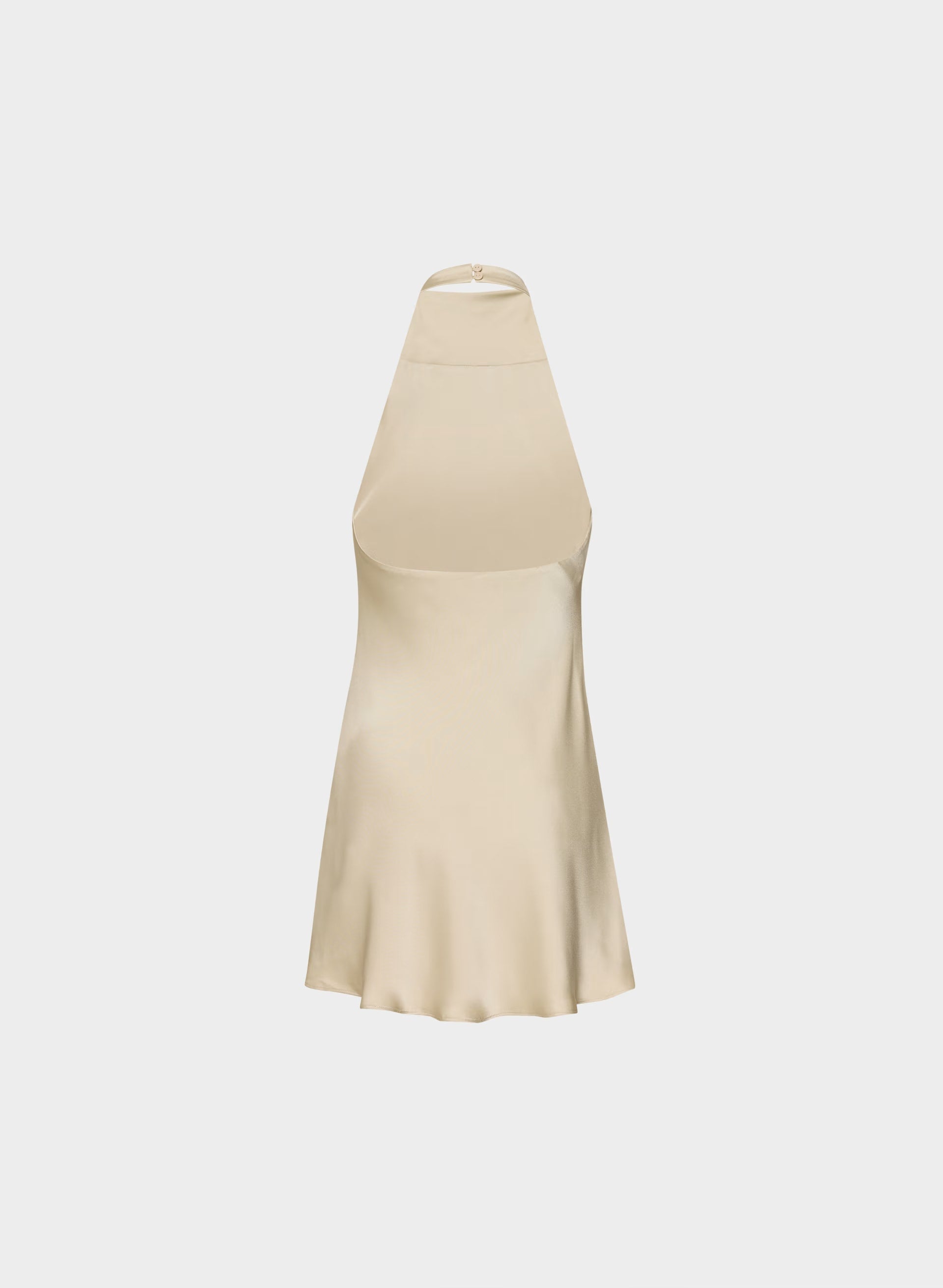 Audience Satin Mini Halter Dress - MARCONA BEIGE