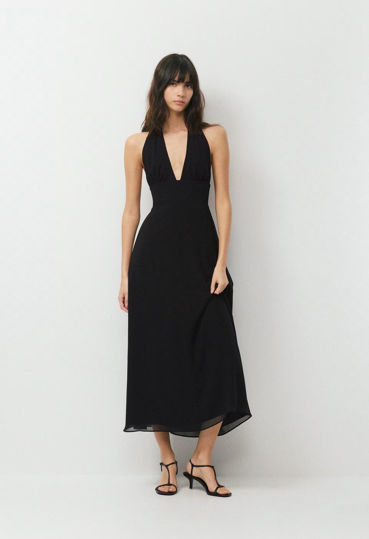 Orchardine Halter Dress - BLACK