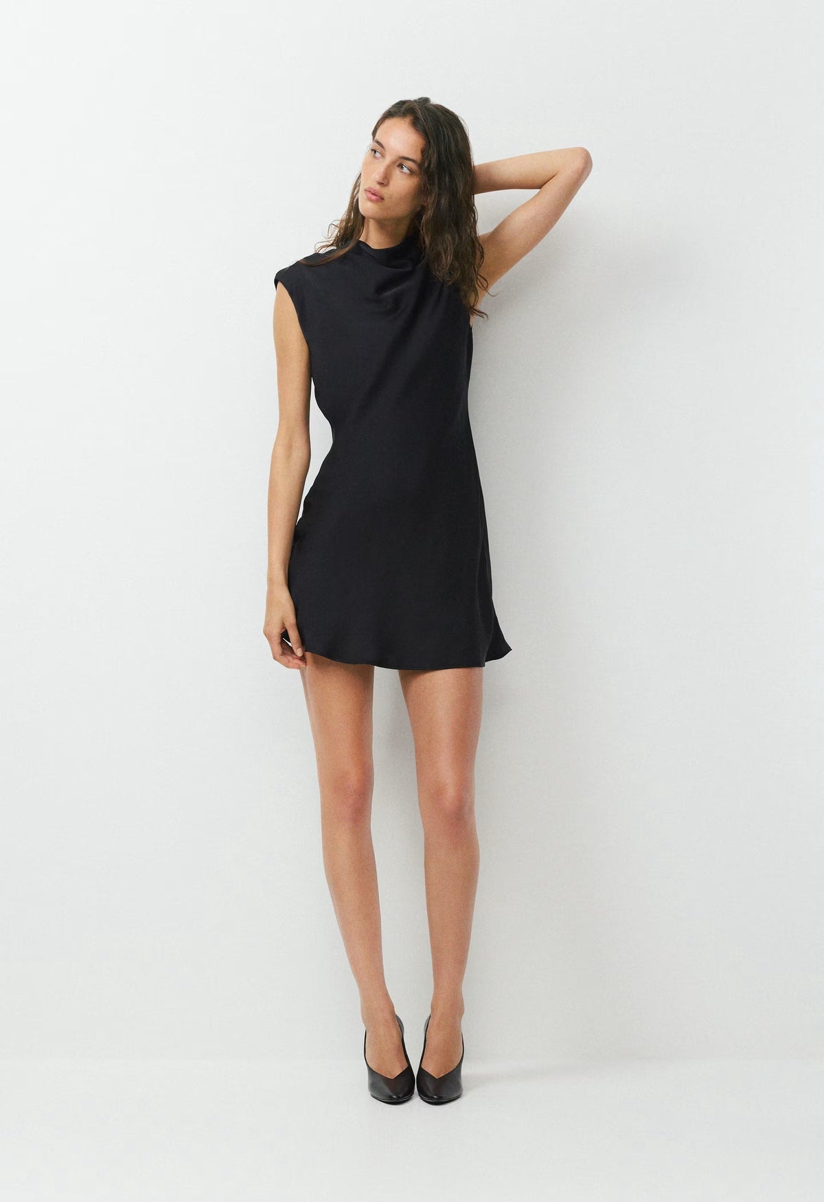 Playbook Satin Dress - BLACK