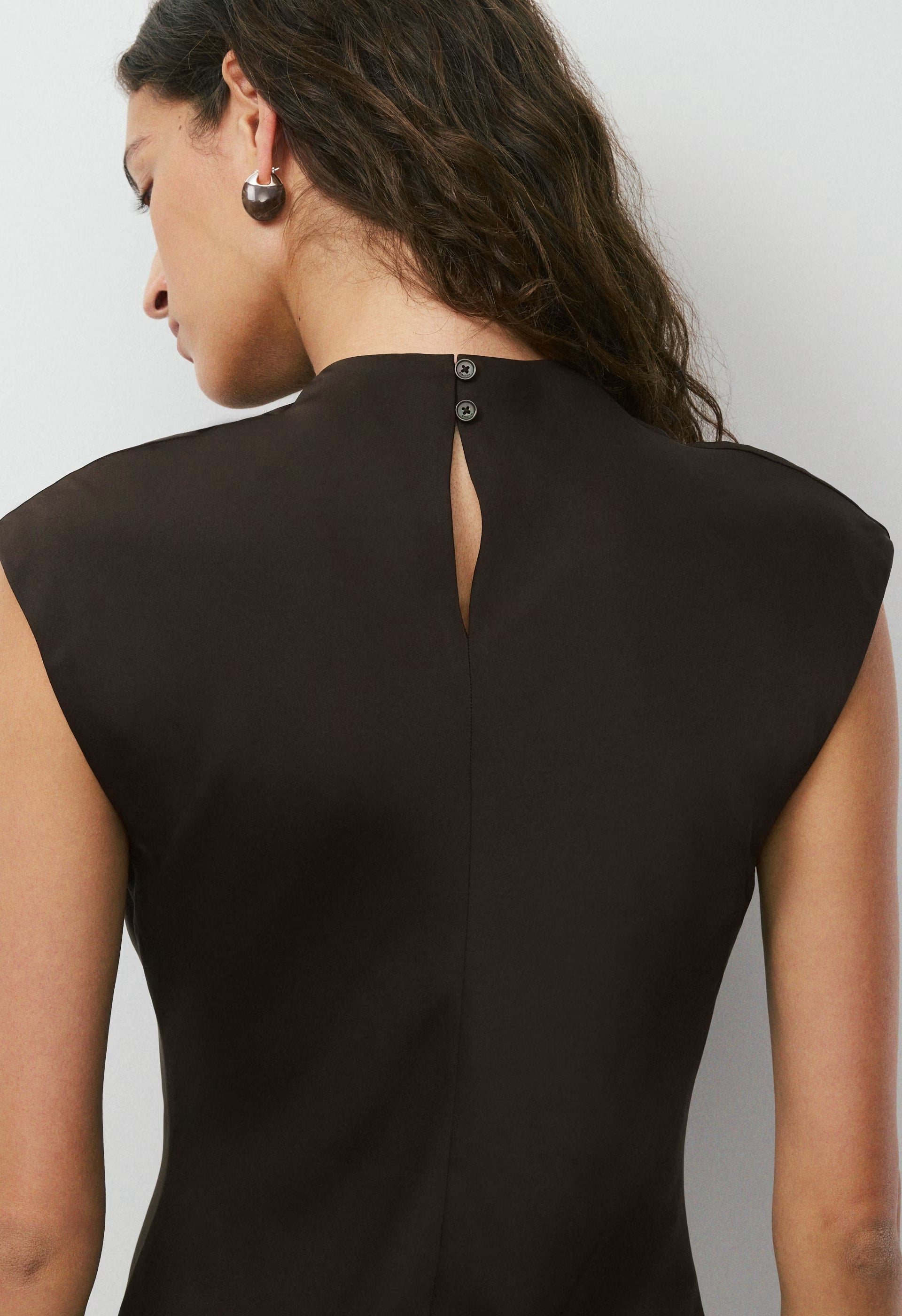 Playbook Satin Dress - CACAO NIB BROWN