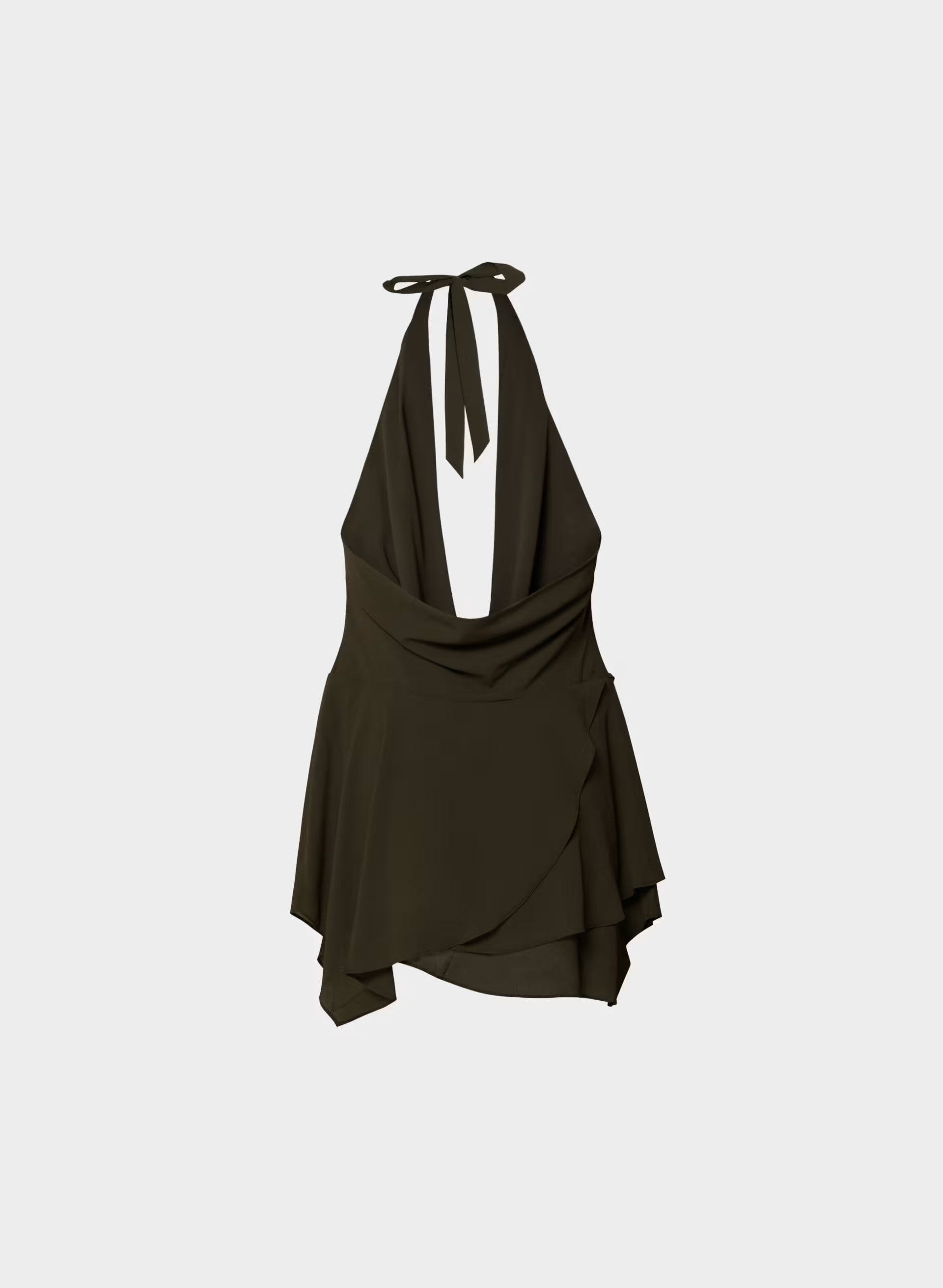 Backstage Halter Dress - CACAO NIB BROWN