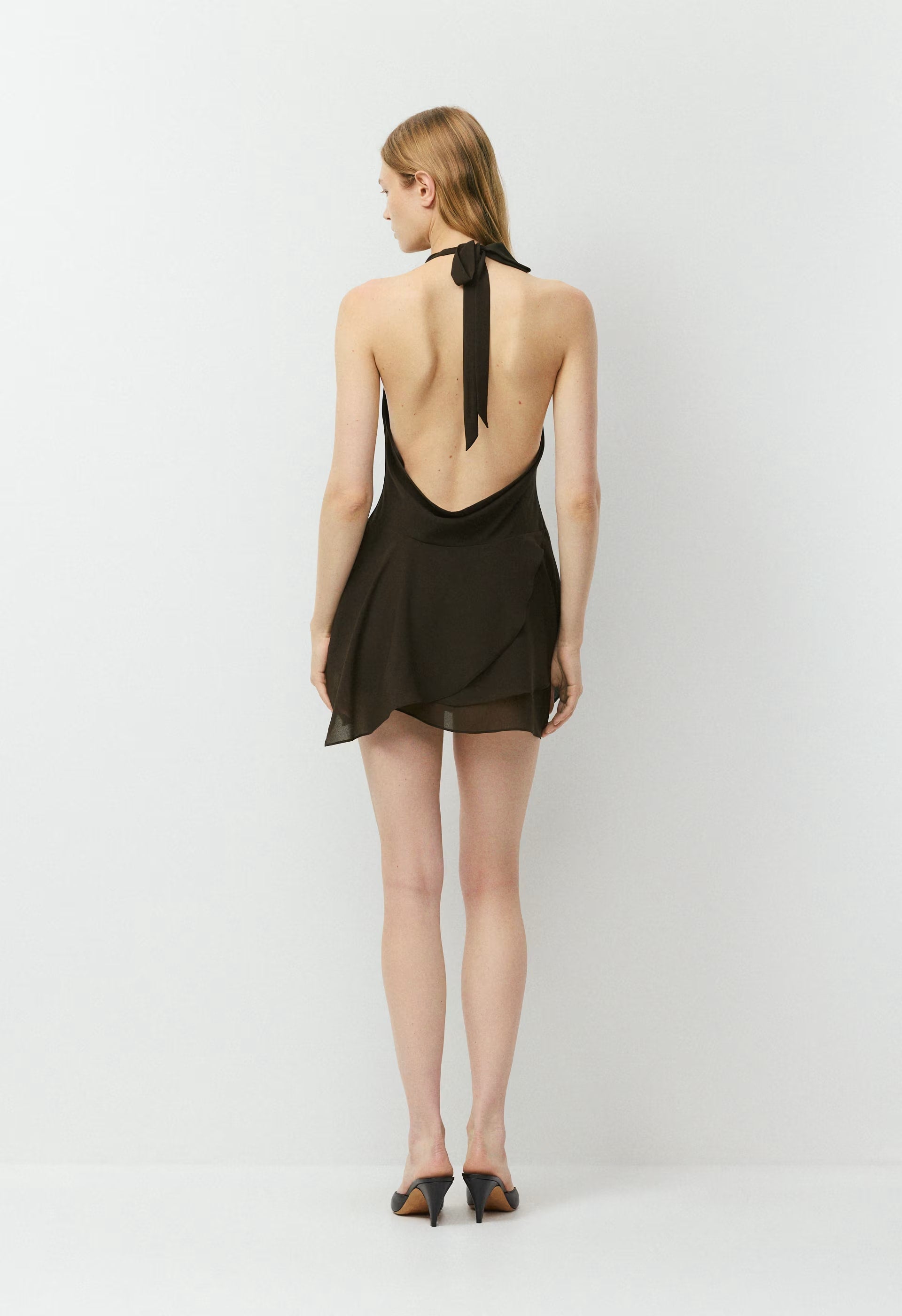 Backstage Halter Dress - CACAO NIB BROWN