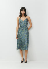 Court Satin Dress - BLUE MIRAGE / YELLOW
