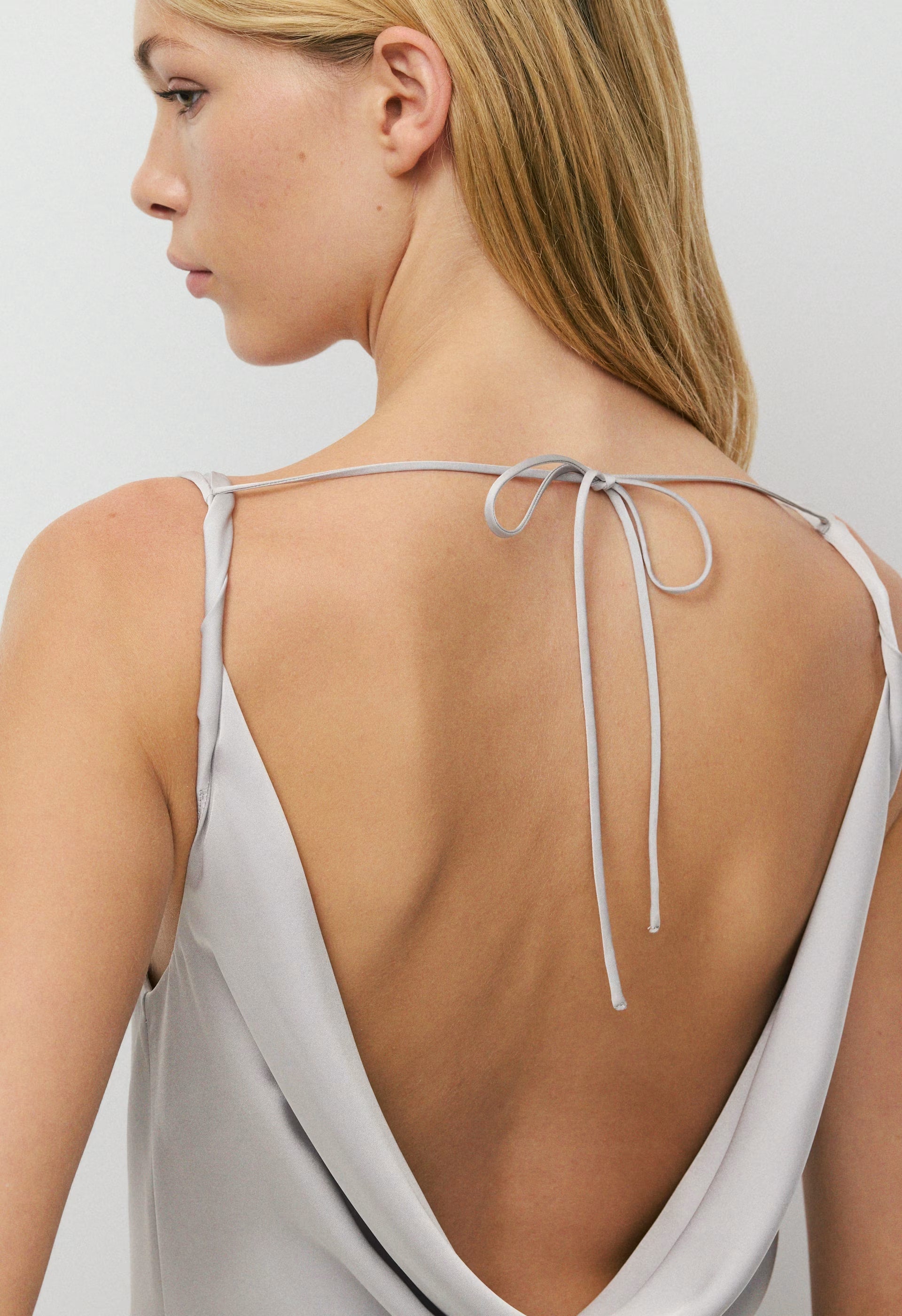Delilah Satin Dress - MONUMENT GREY