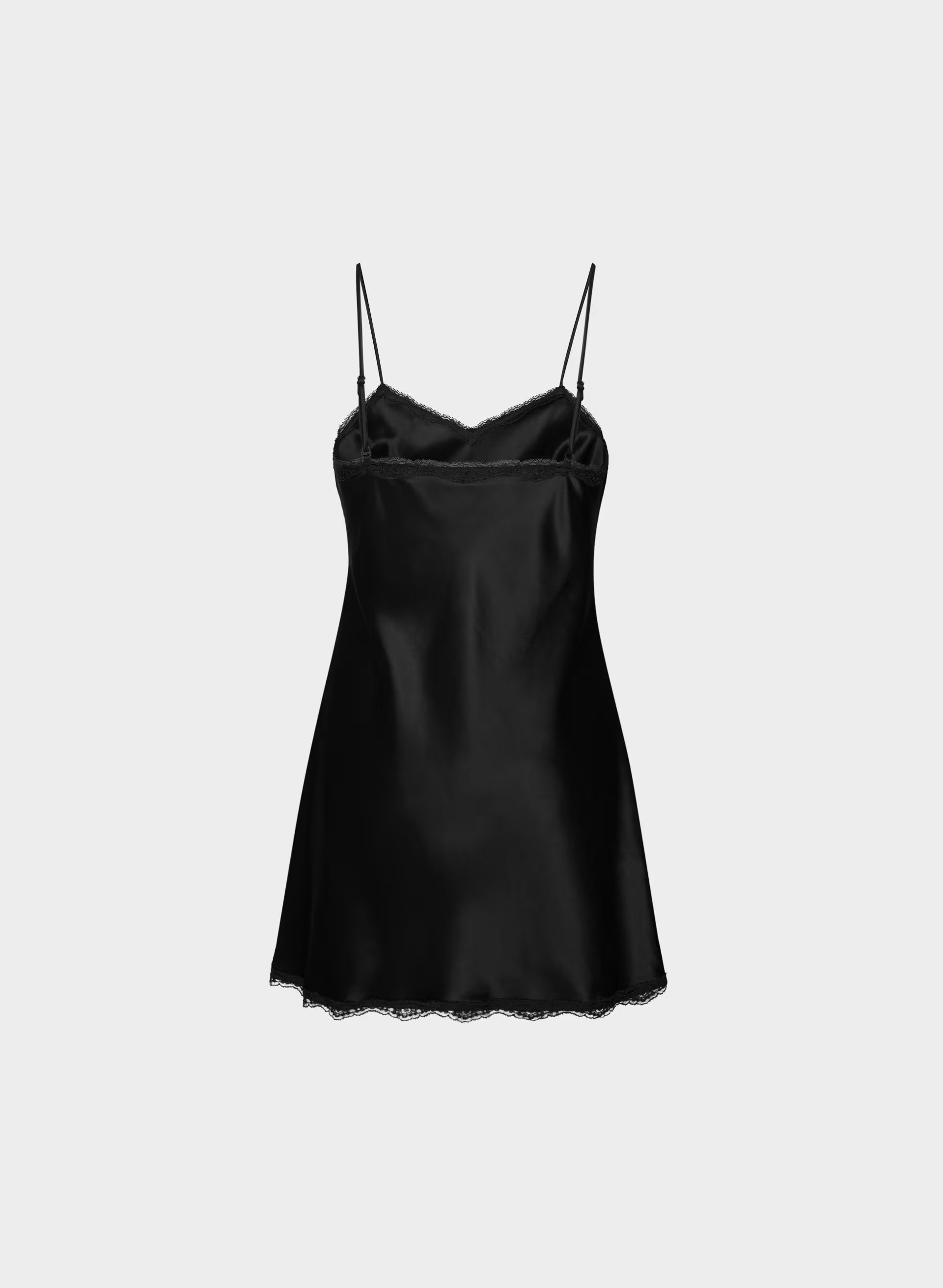 Madeleine Satin Dress - BLACK