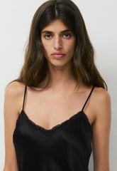 Madeleine Satin Dress - BLACK