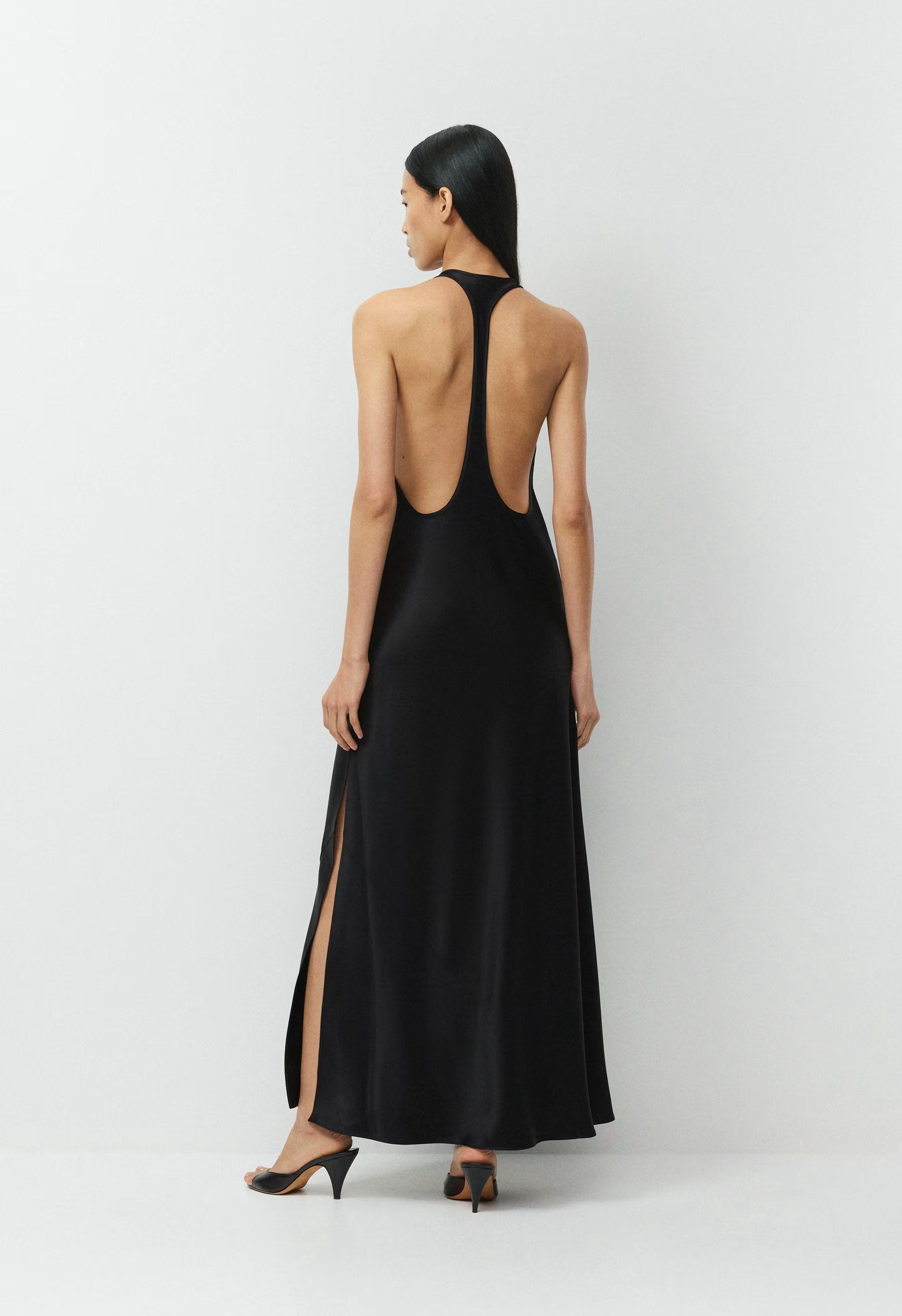 Spotlight Satin Dress - BLACK