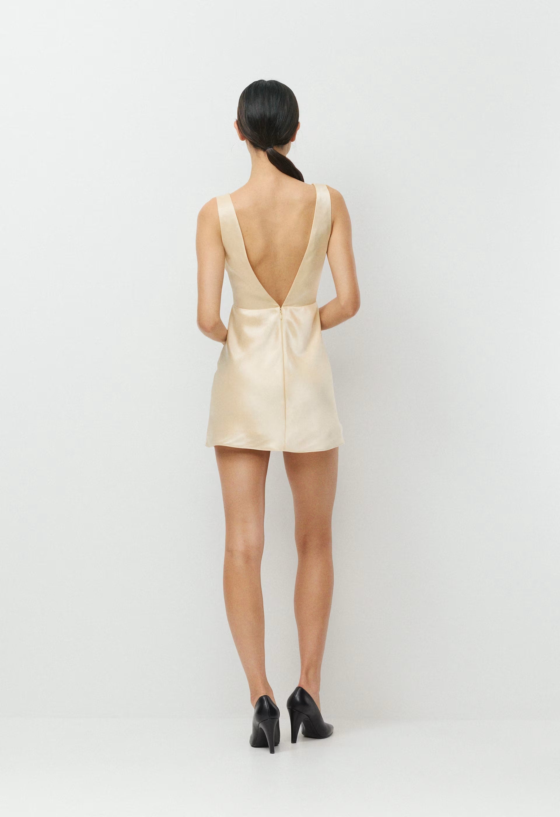 Matinee Satin Dress - SEASIDE CREAM