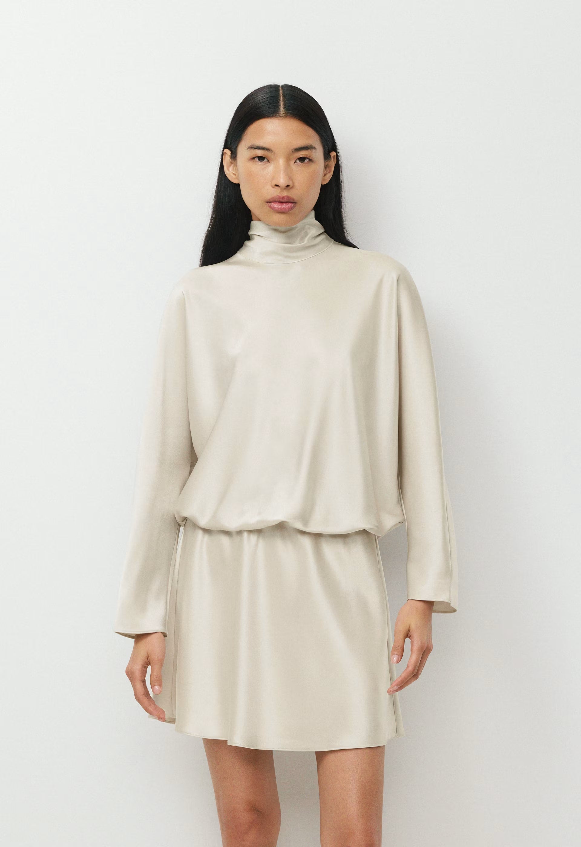 Purview Satin Dress - MATTE PEARL