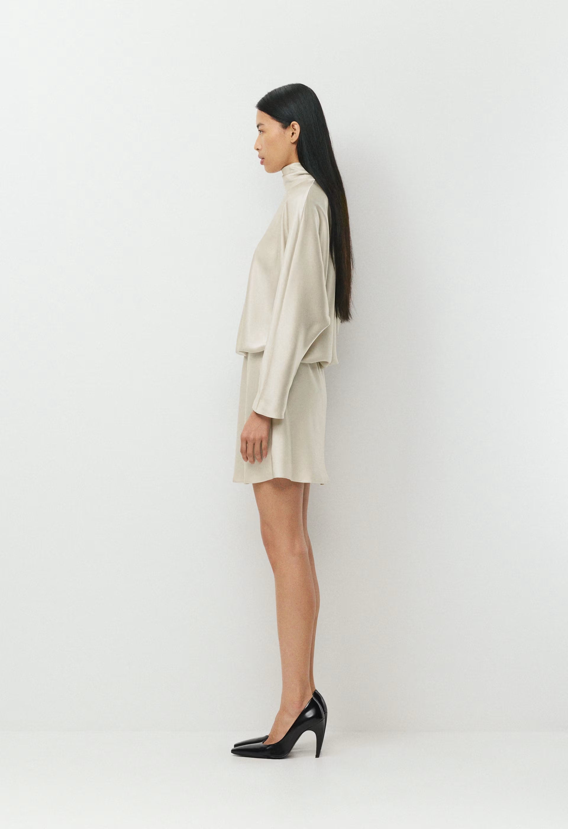 Purview Satin Dress - MATTE PEARL