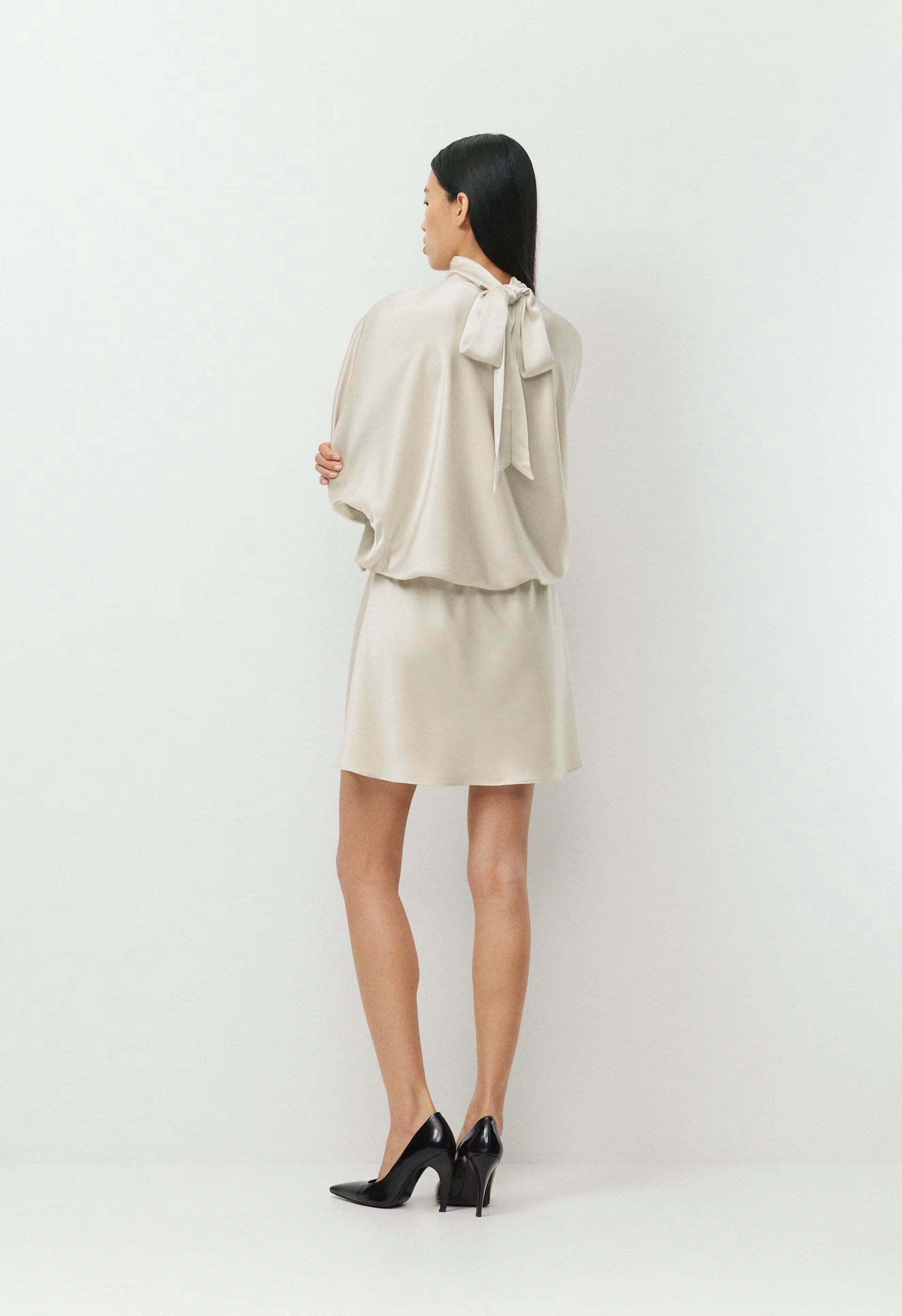 Purview Satin Dress - MATTE PEARL