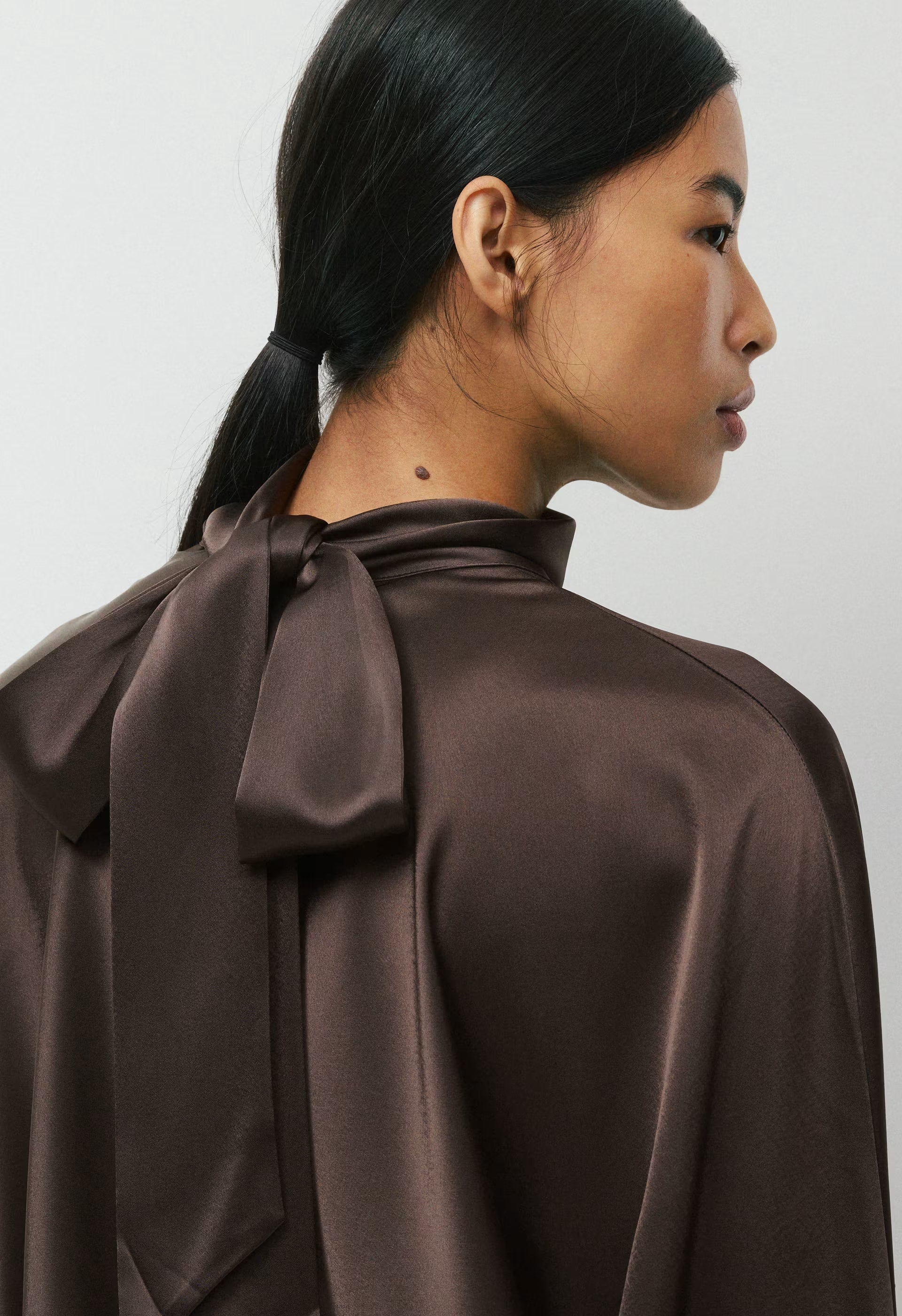 Purview Satin Dress - RICH MOCHA BROWN