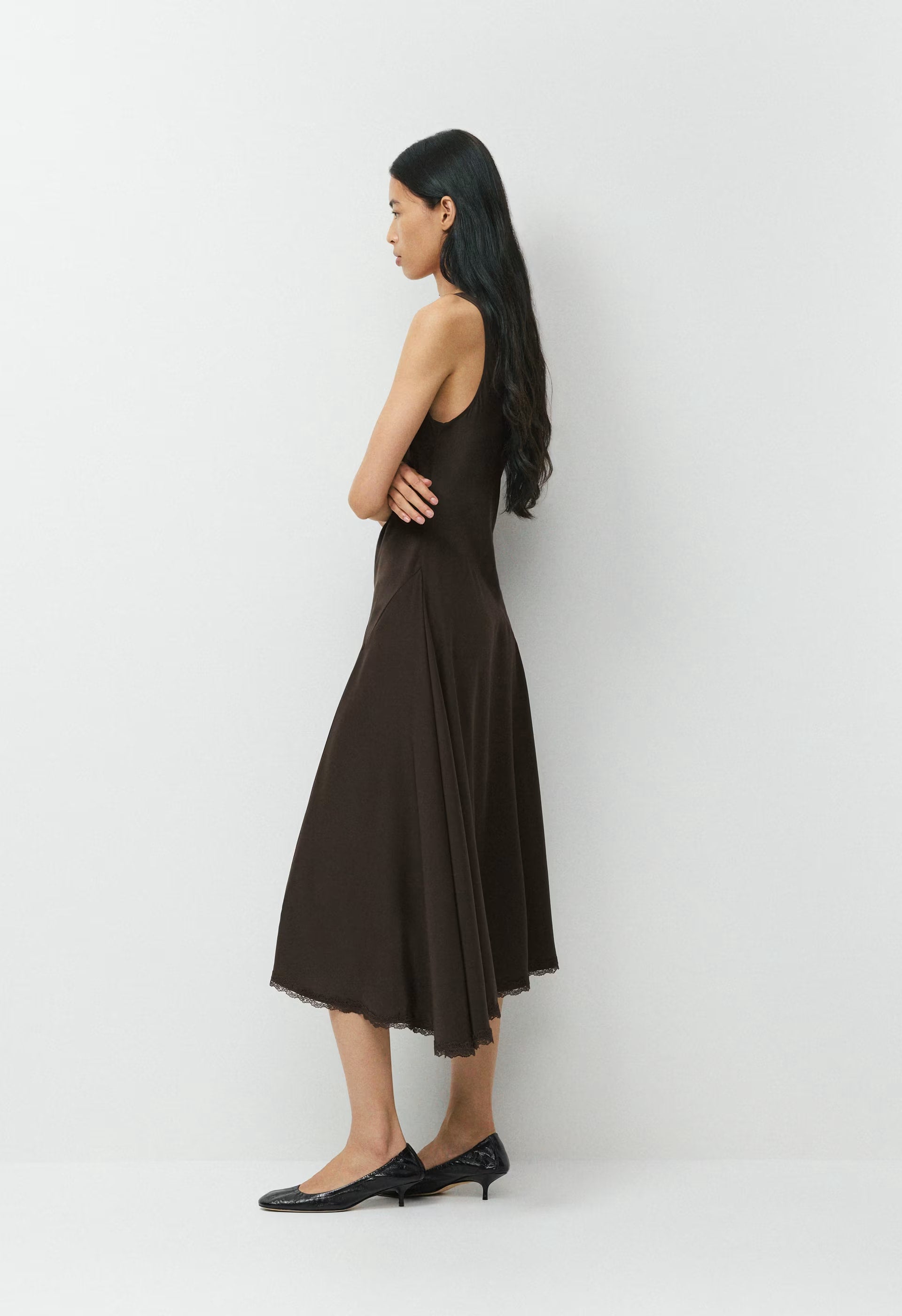 Lane Silk Dress - CC N BROWN/CC NB BROWN