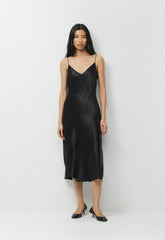 Court Satin Dress - BLACK