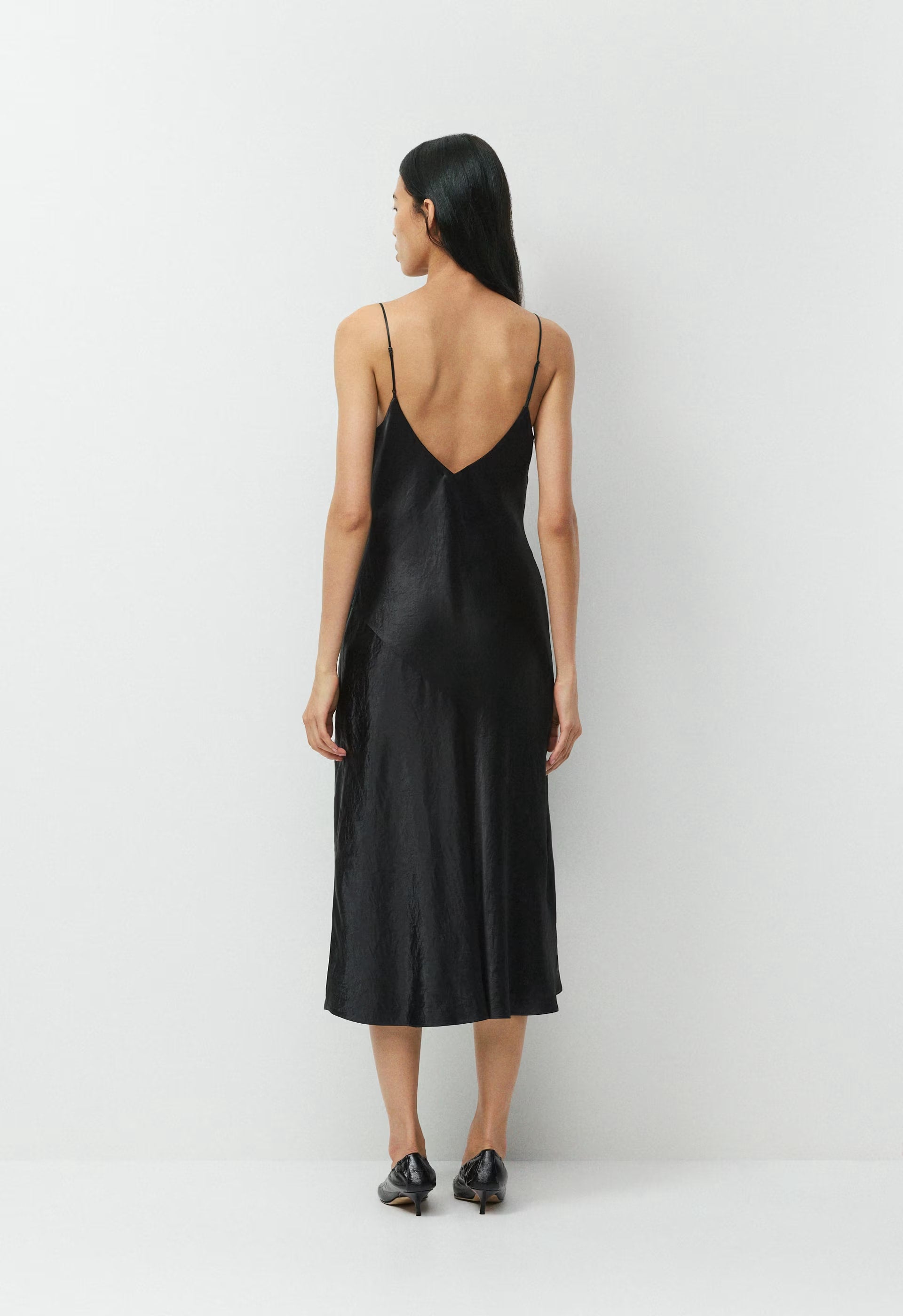 Court Satin Dress - BLACK