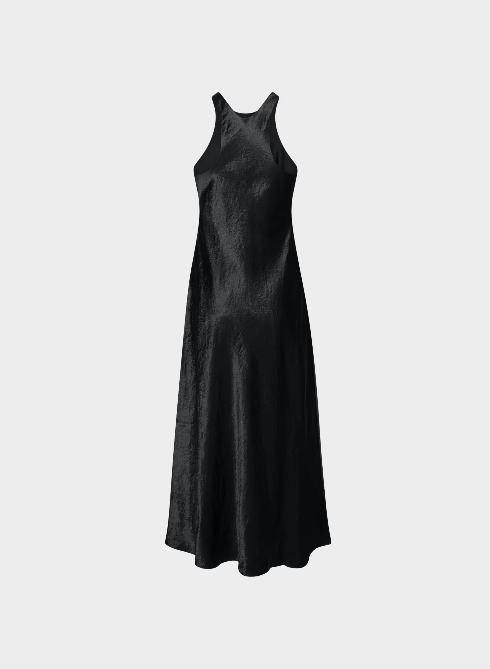 Windswept Satin Dress - BLACK