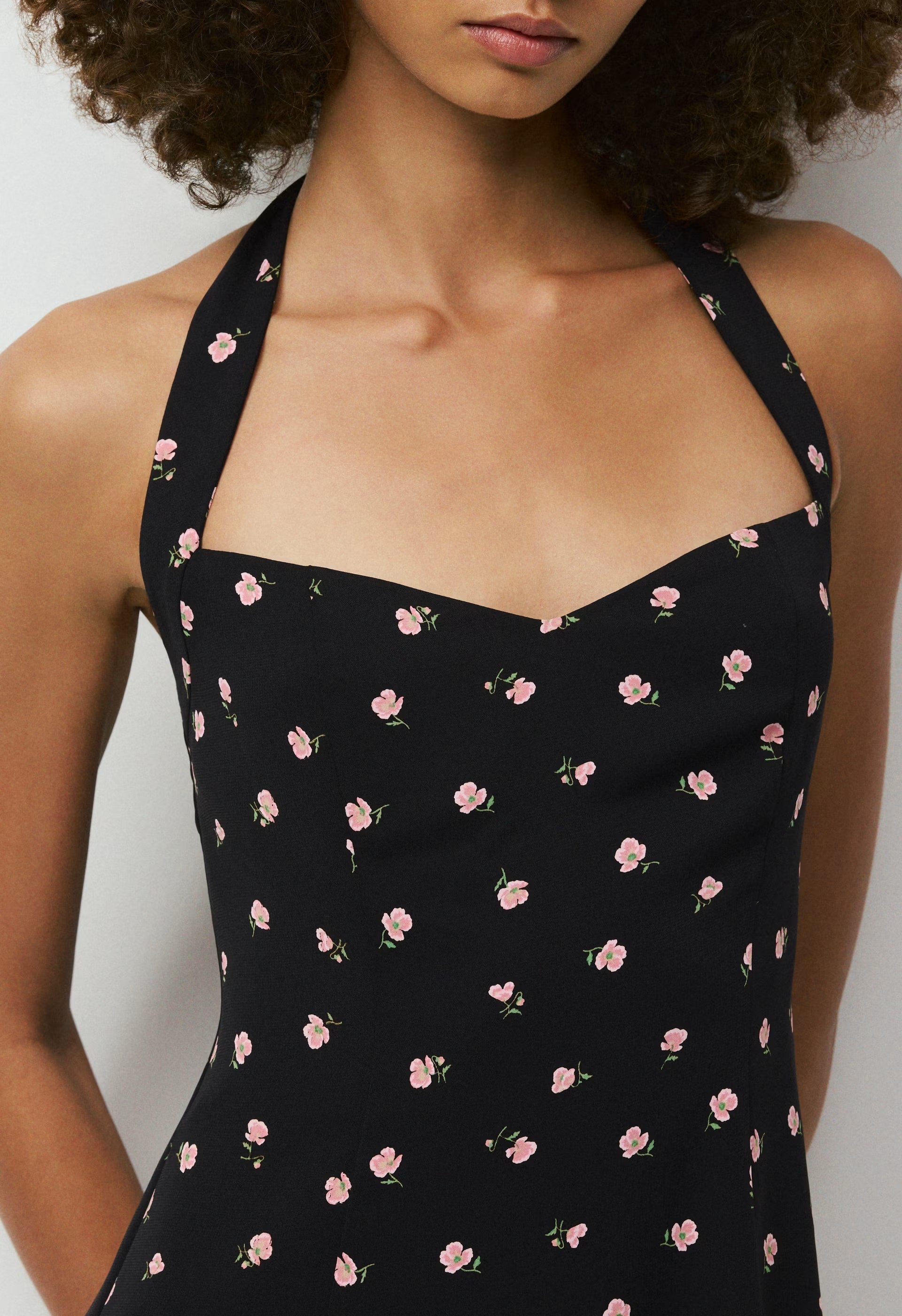 Winnie Halter Dress - BLACK/PINK