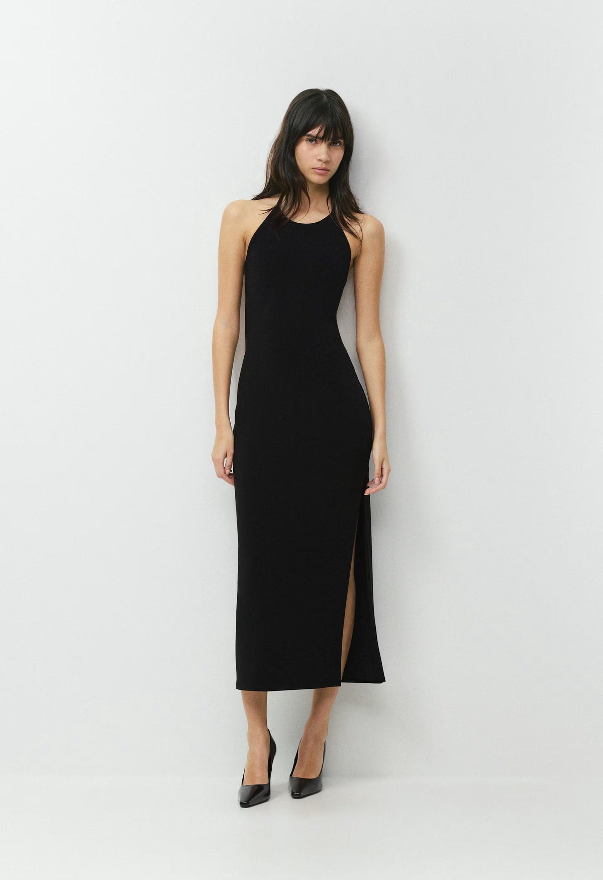 Smooth Matter™ Silhouette Halter Dress - BLACK