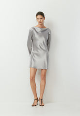 Choreo Satin Dress - MONUMENT GREY