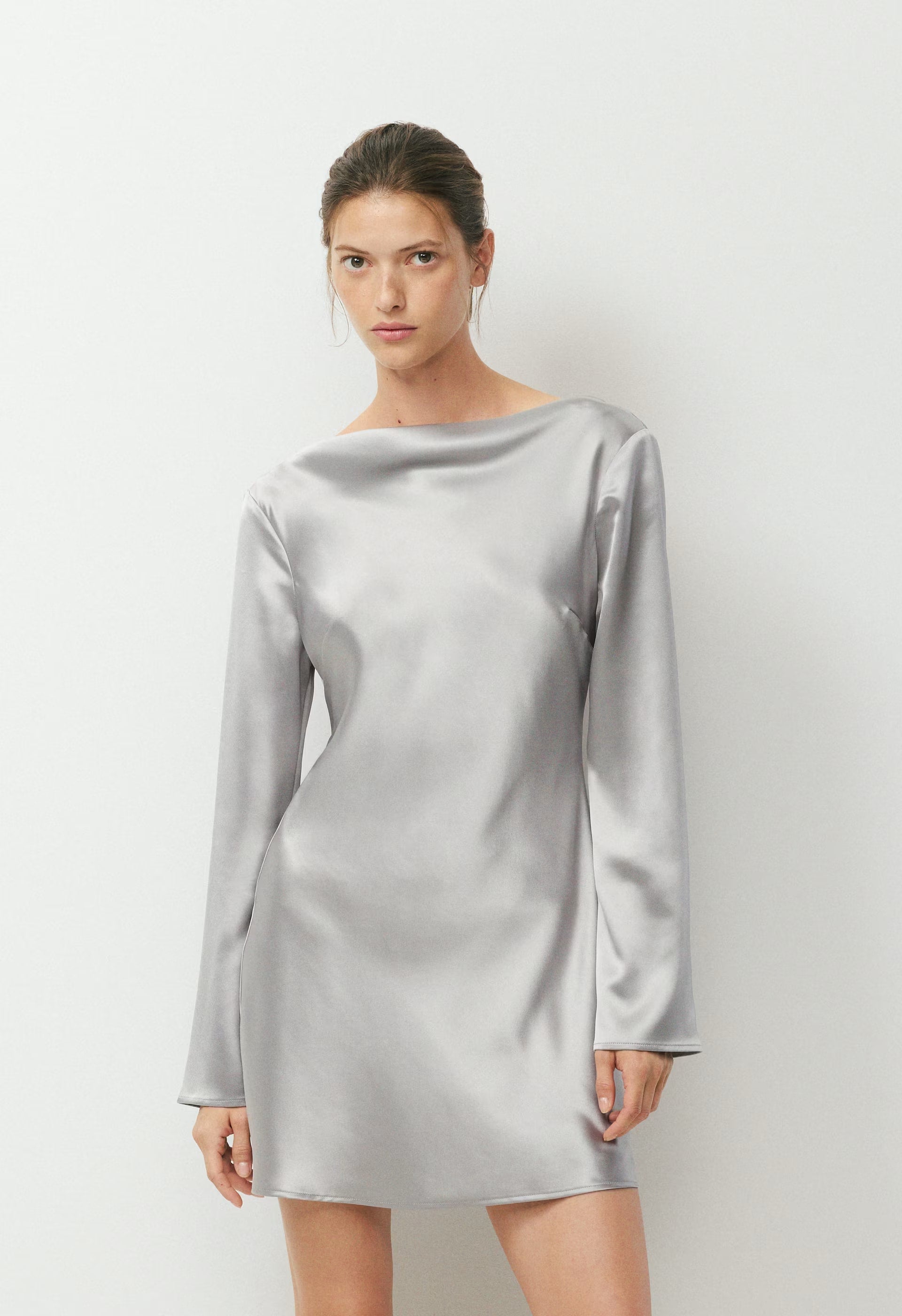 Choreo Satin Dress - MONUMENT GREY