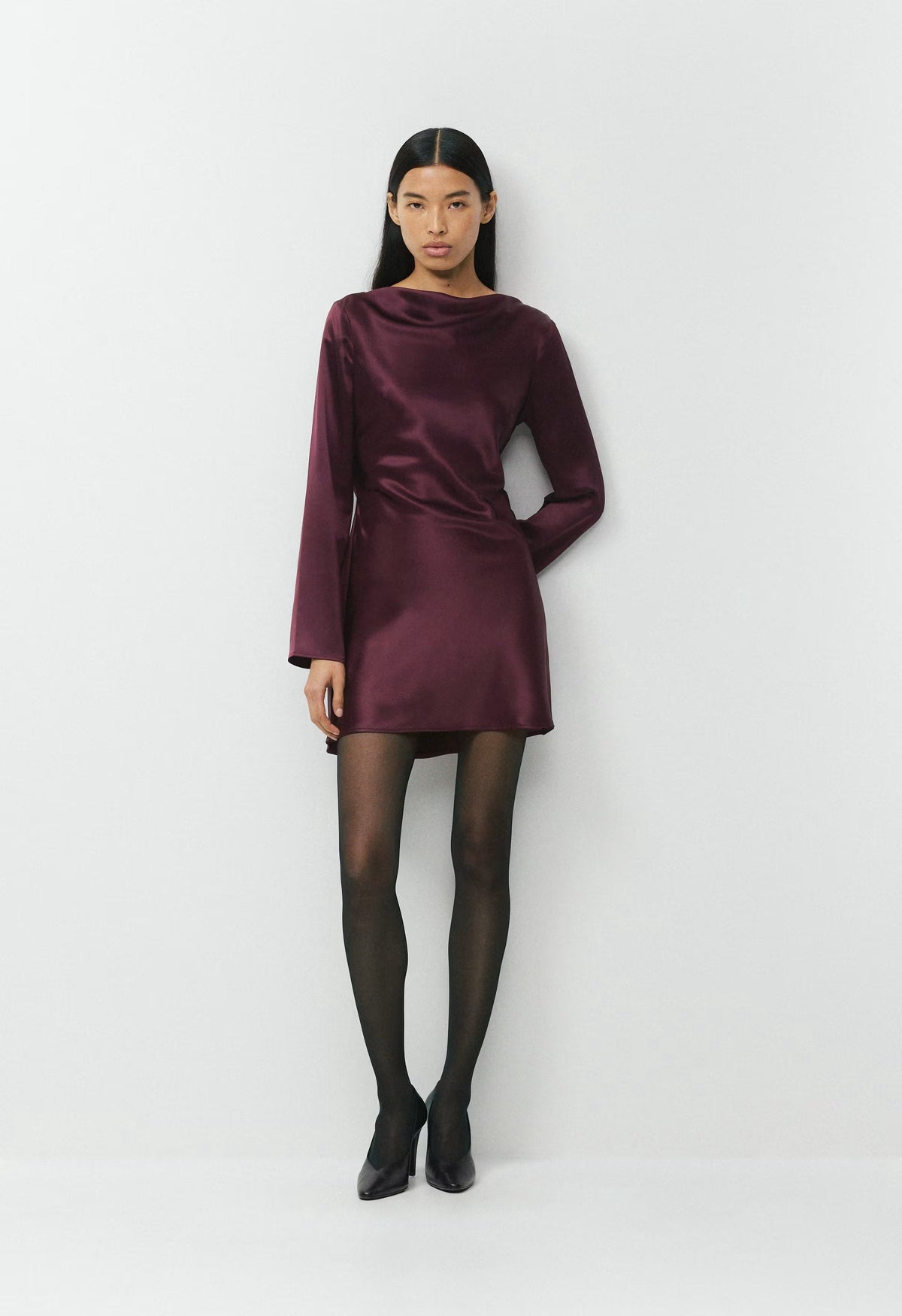 Choreo Satin Dress - GALA PLUM