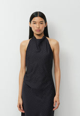 Audience Satin Maxi Halter Dress - BLACK/BIRCH