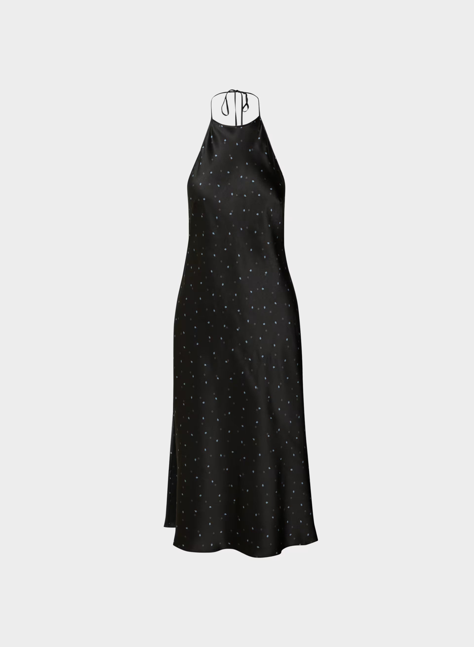 Estate Silk Halter Dress - BLK/BLU MIRAGE