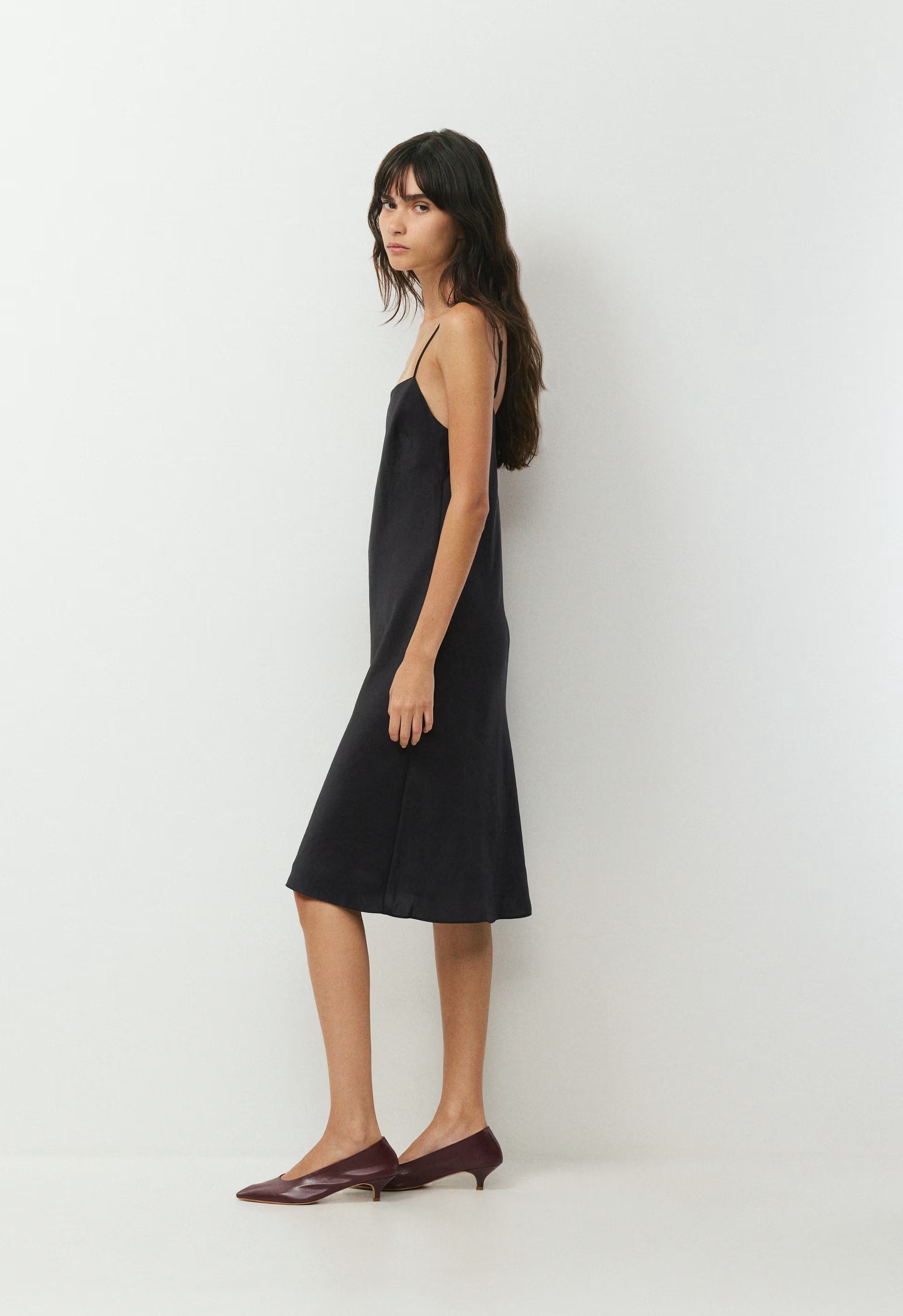 Fresca Satin Cami Dress - BLACK