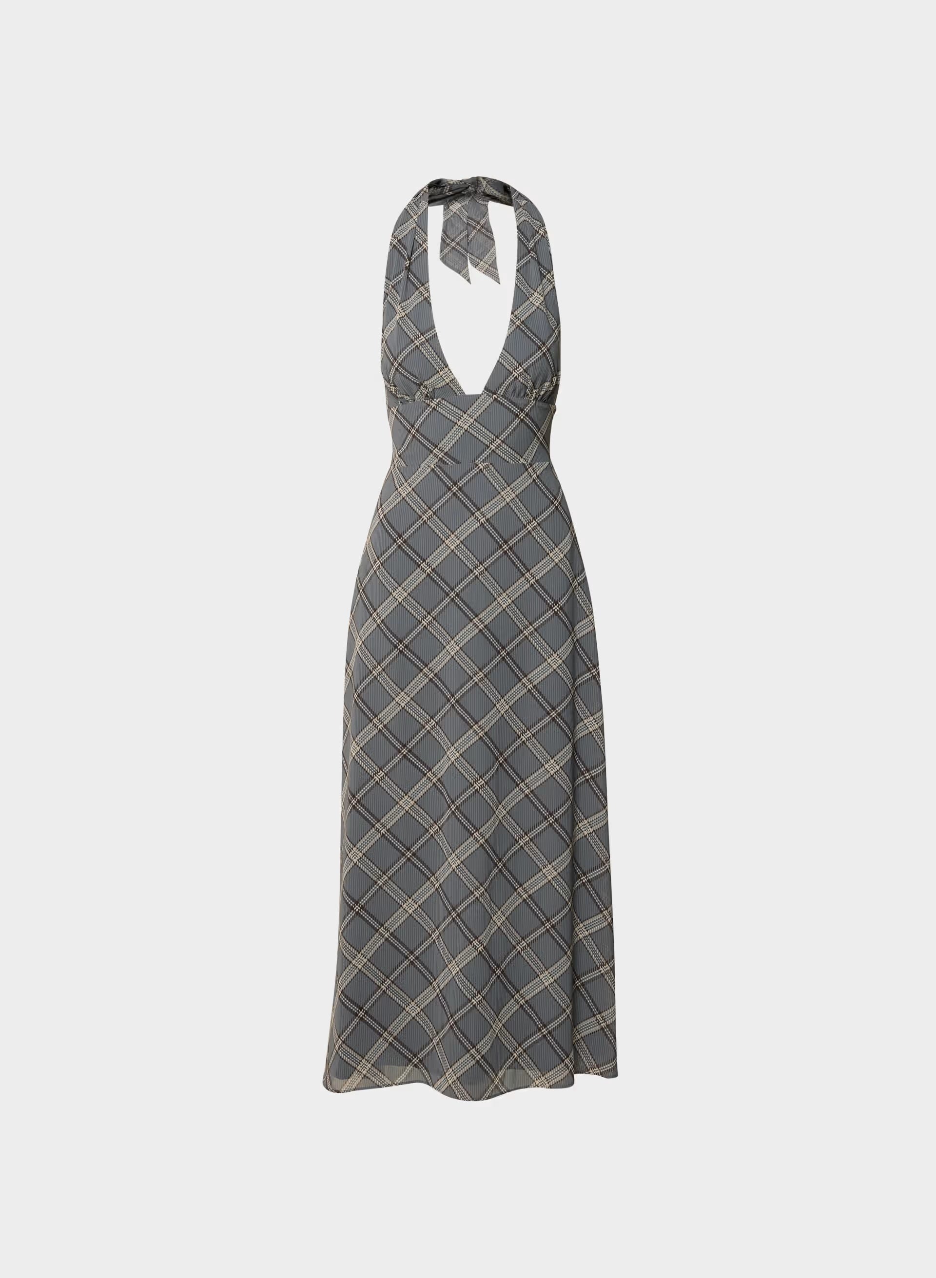 Orchardine Halter Dress - DK GREY/ SSIDE CREAM