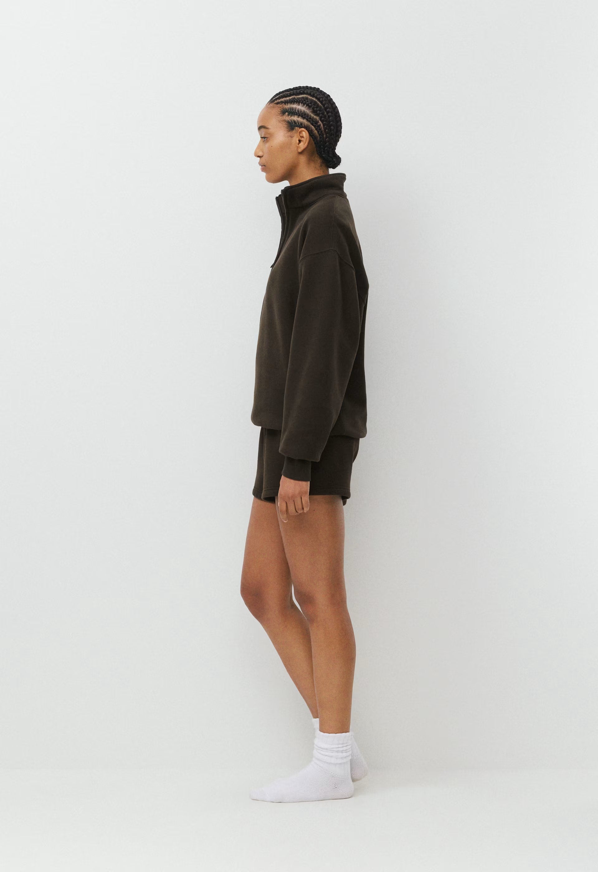 Cozy Sweatfleece Perfect Hi-Rise Mini Short - CACAO NIB BROWN