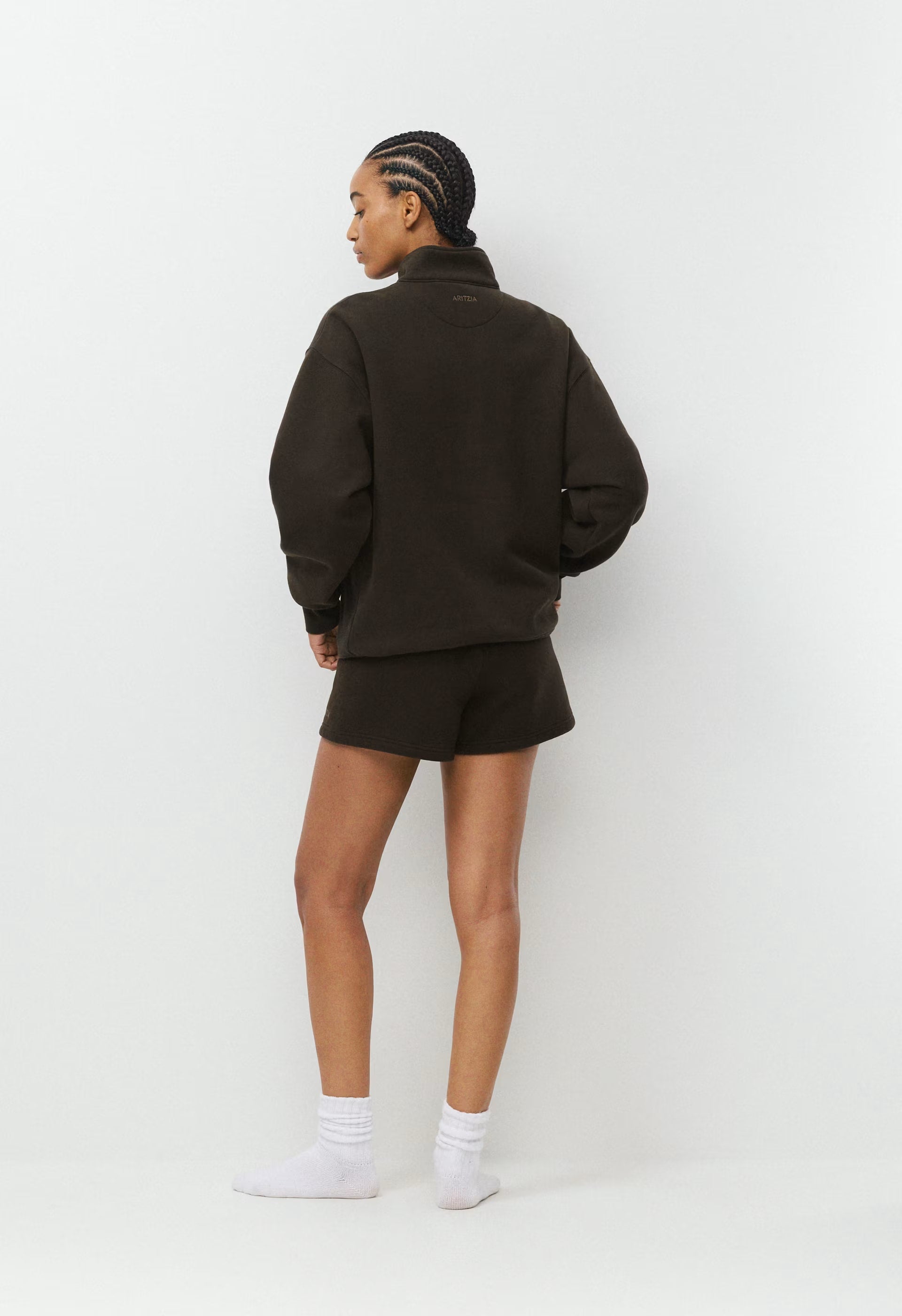 Cozy Sweatfleece Perfect Hi-Rise Mini Short - CACAO NIB BROWN