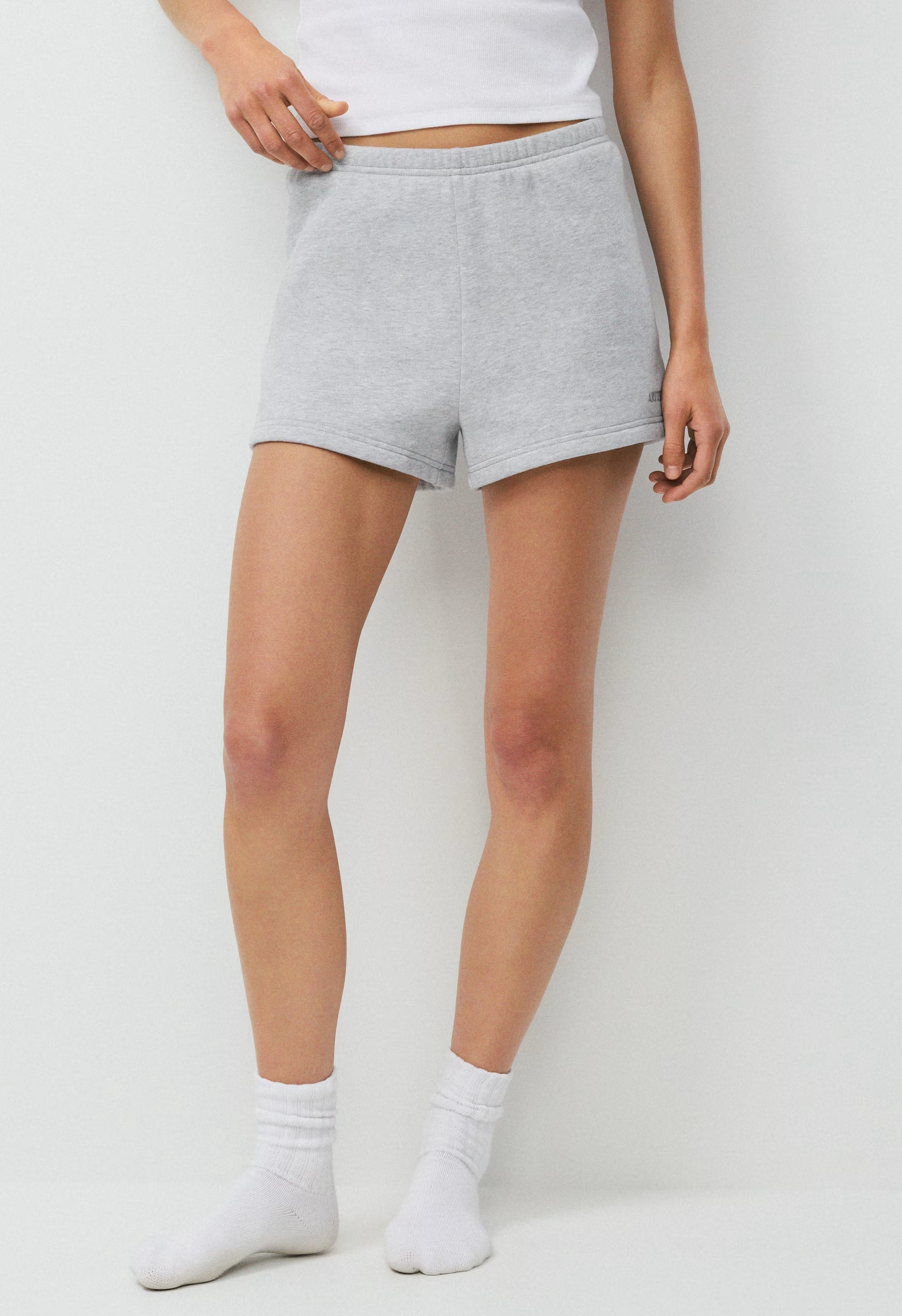 Cozy Sweatfleece Perfect Hi-Rise Mini Short - HEATHER CHROME
